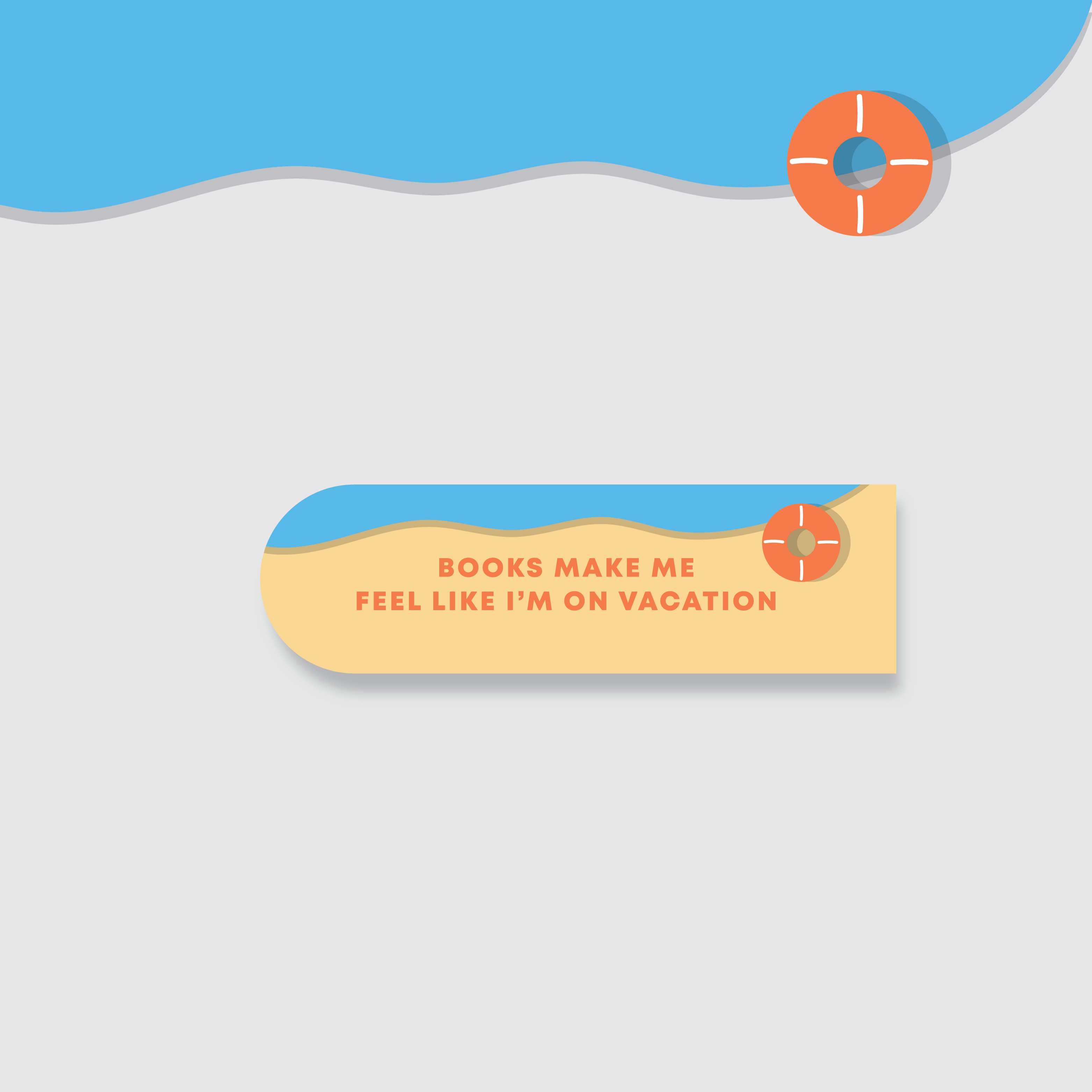 MAGNET BOOKMARK - BOOKS MAKE ME FEEL LIKE I'M ON VACATION