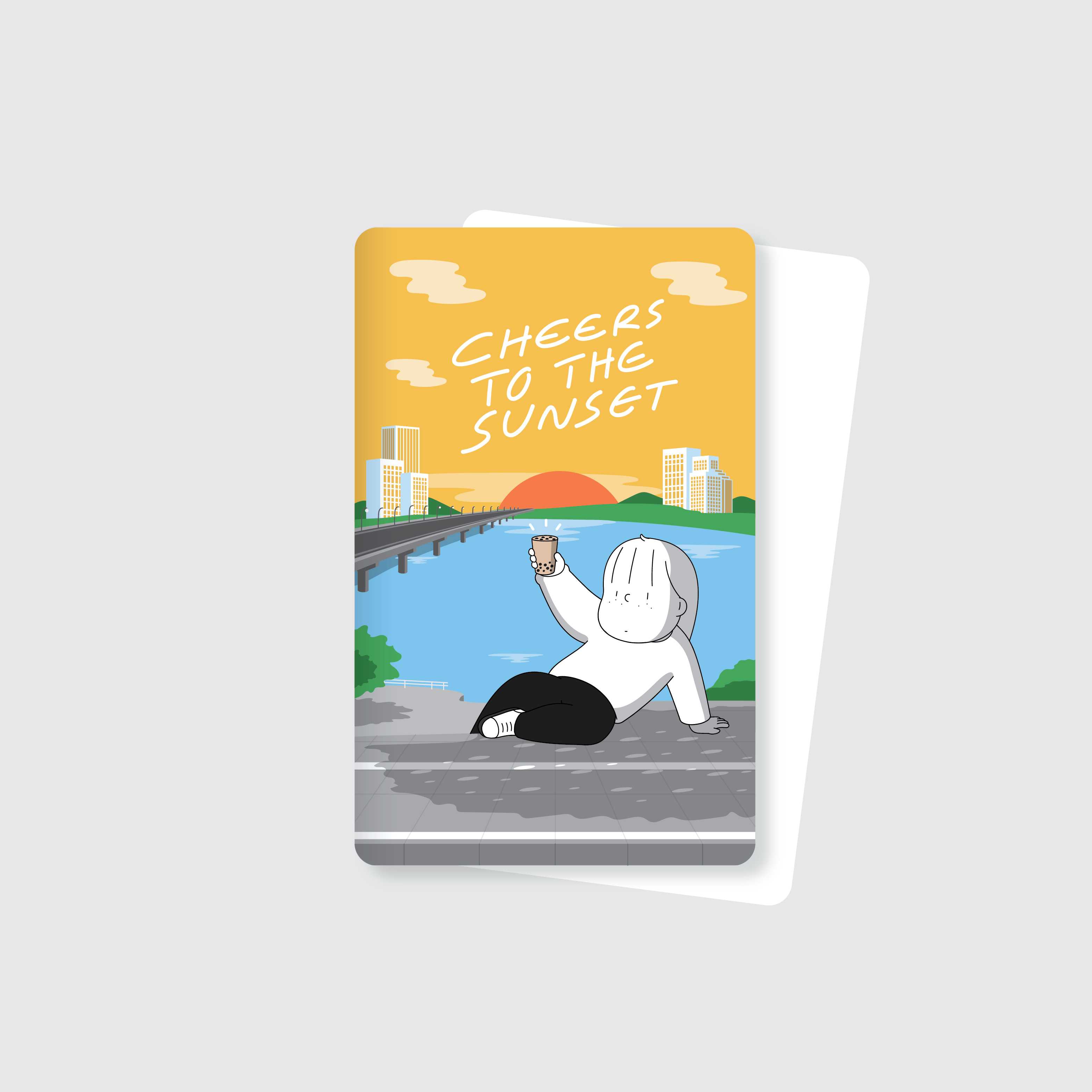 CARD STICKER - CHEERS TO THE SUNSET