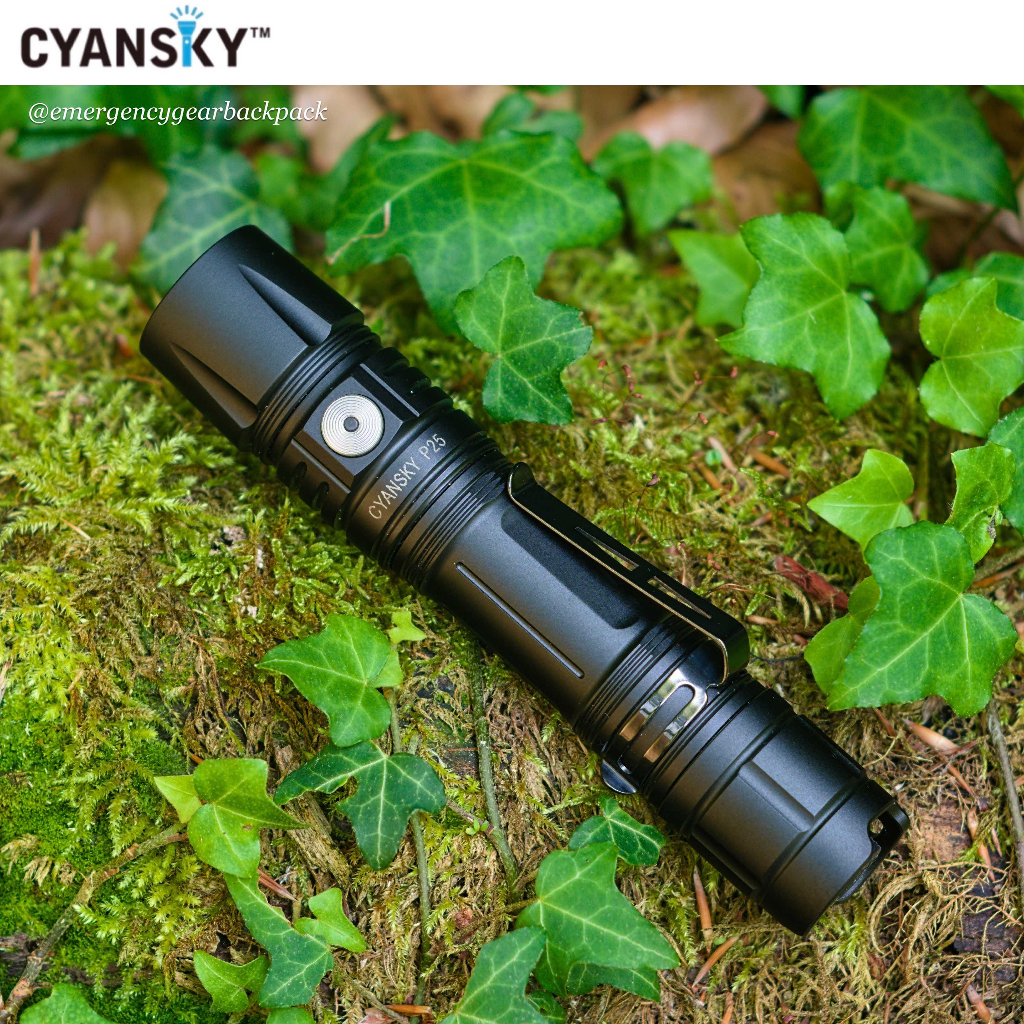 ไฟฉายแสงกว้าง Cyansky P25 V2.0 Black Outdoor Flashlight 3600 Lumens  208M