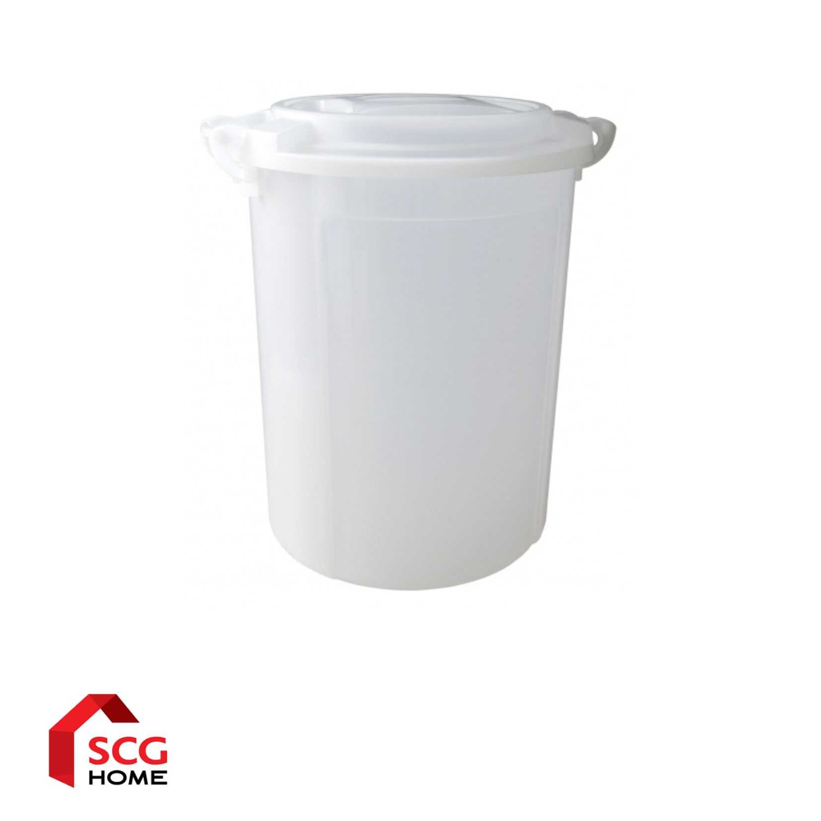 HOME CHOICE ถังน้ำกลมพร้อมฝาล็อค 62L สีขาว