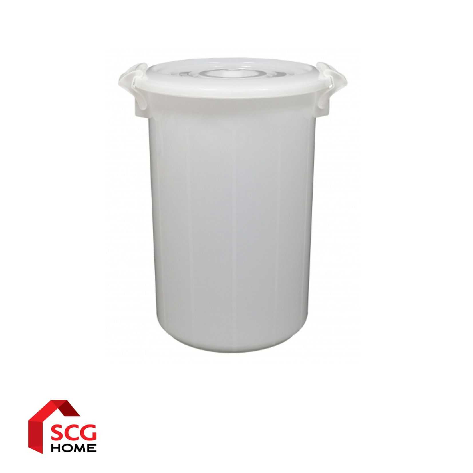 HOME CHOICE ถังน้ำกลมพร้อมฝาล็อค 66L สีขาว