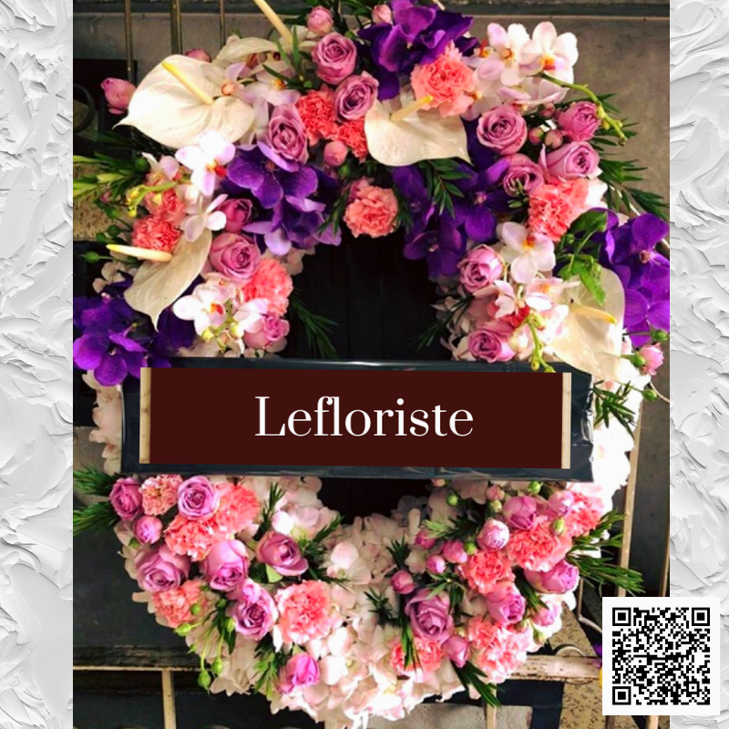 พวงหรีดดอกไม้สด Elegant Tribute 46