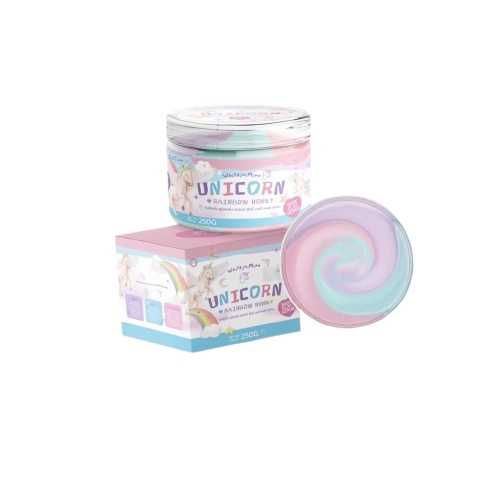 สครับยูนิคอร์น WHITEJAIMIN NUNICORN RAINBOW HONEY BODY CLAY SCRUB ปริมาณ 250 G