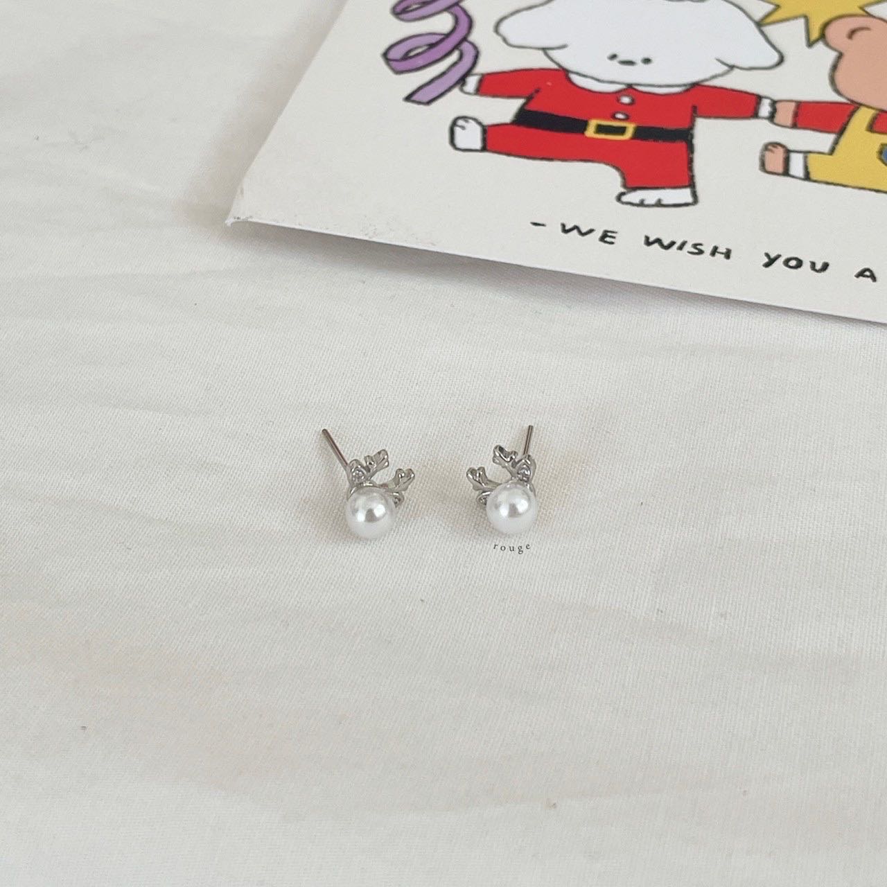Pearl deer stud ✨ Silver 925 ไม่แพ้ไม่คัน