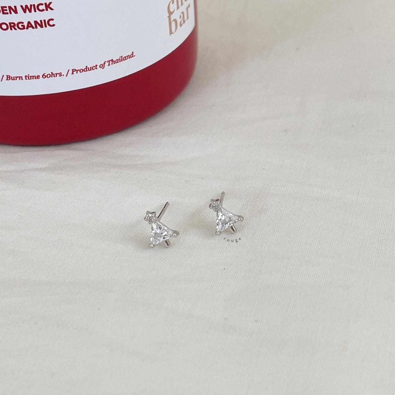 White crystal christmas tree stud ✨ Silver 925 ไม่แพ้ไม่คัน