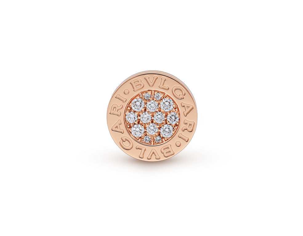 Bvlgari Bvlgari Single Earring Rose Gold with pavé diamonds