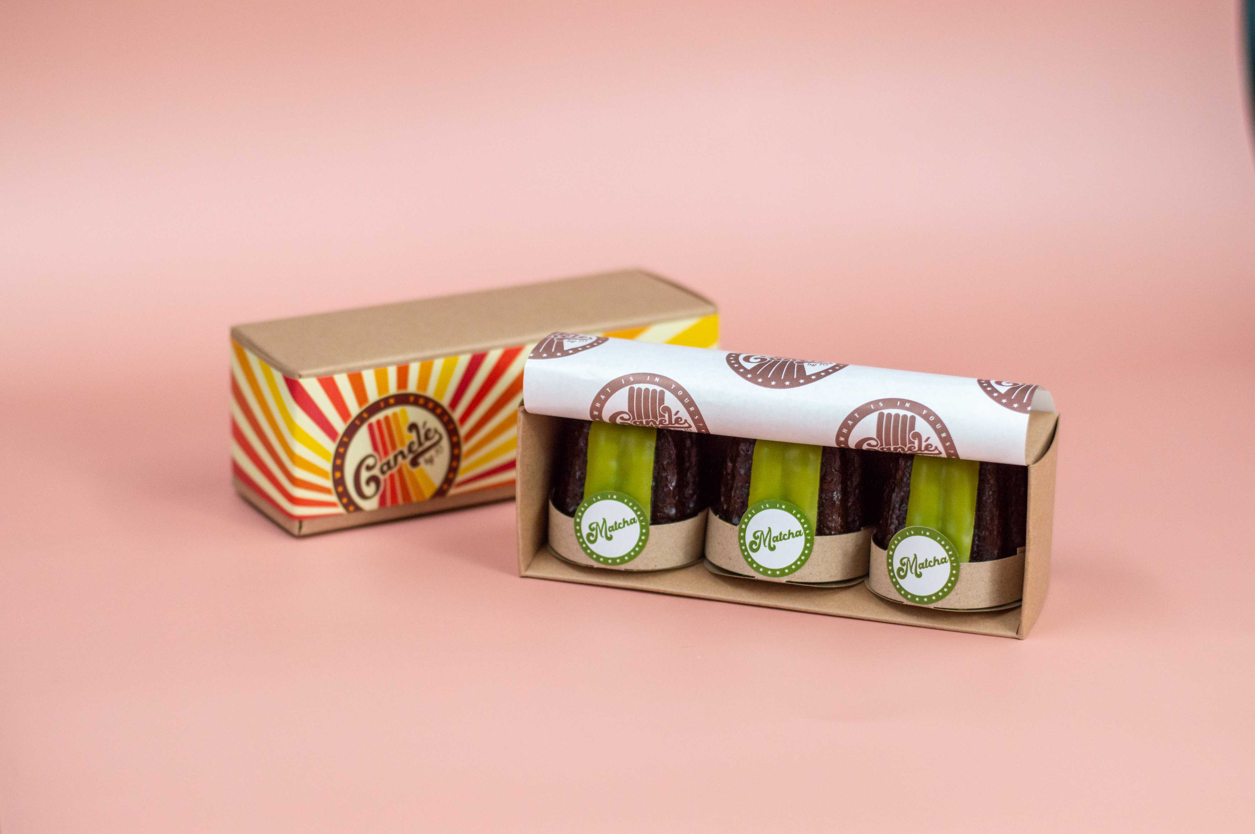 Matcha green tea canele box of 3