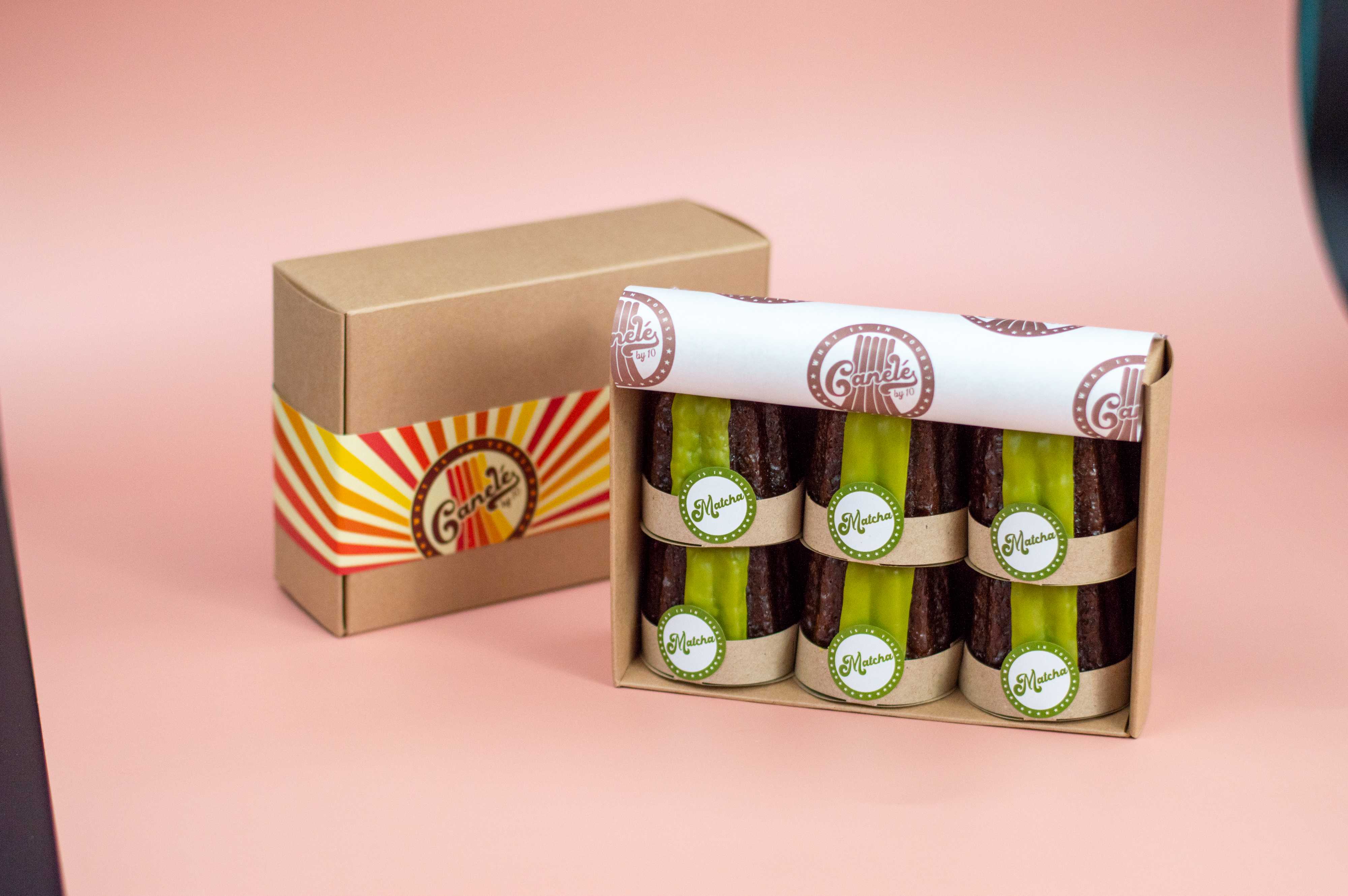 Matcha green tea canele box of 6