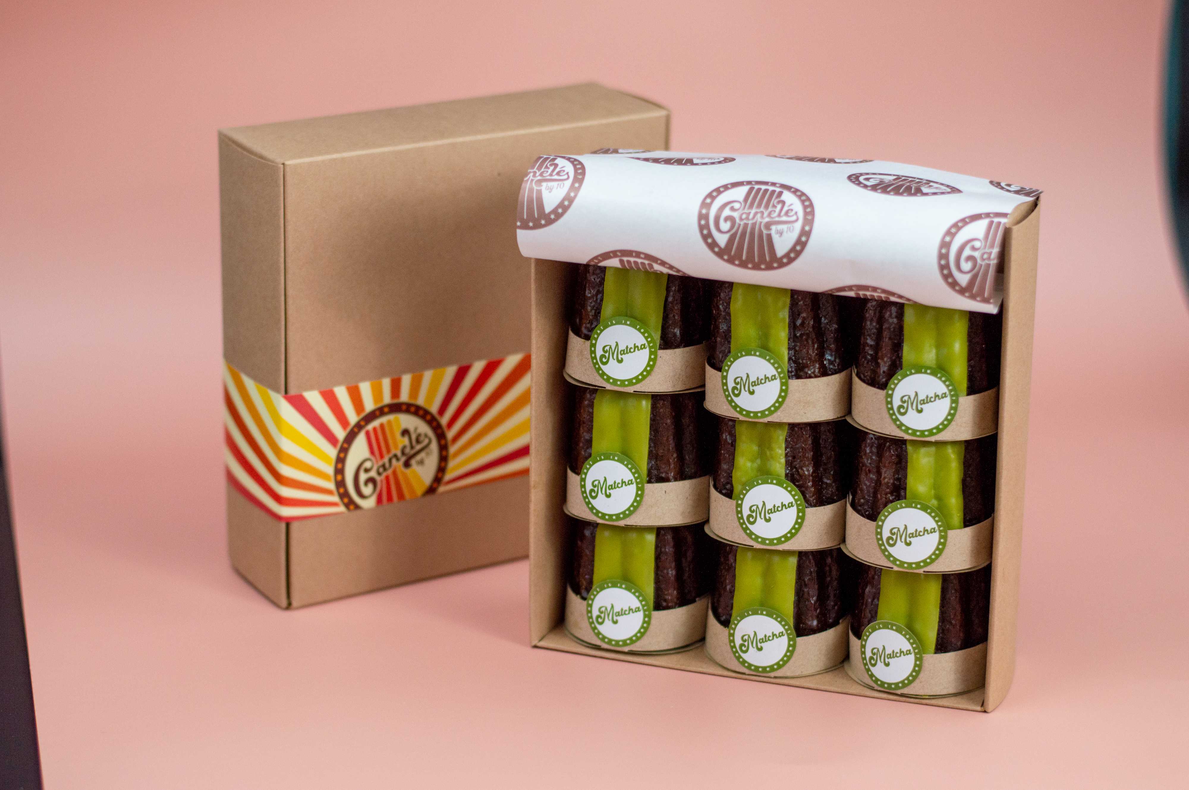 Matcha green tea canele box of 9