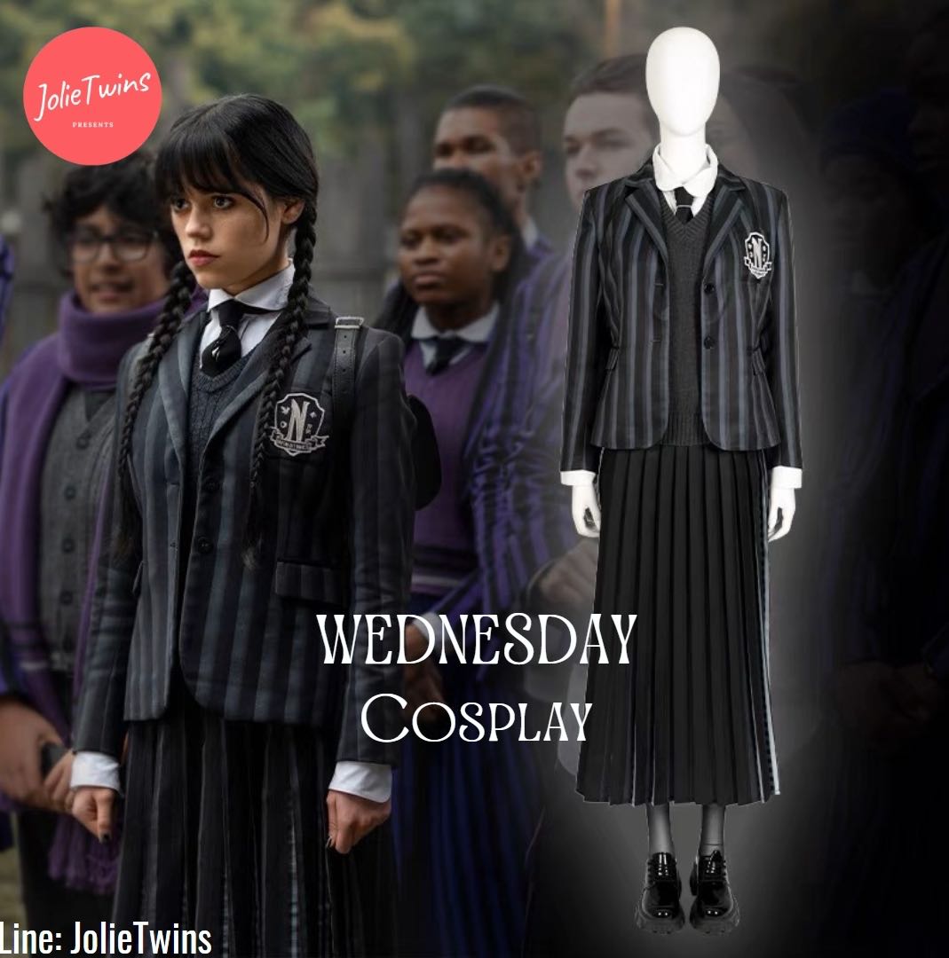 🎃ชุด Wednesday The Addams family ชุดคอสเพลย์ ชุดเดรสเวดนส์เดย์ ครอบครัวอาดัมส์ อาดัมส์แฟมิลี่ 🦇