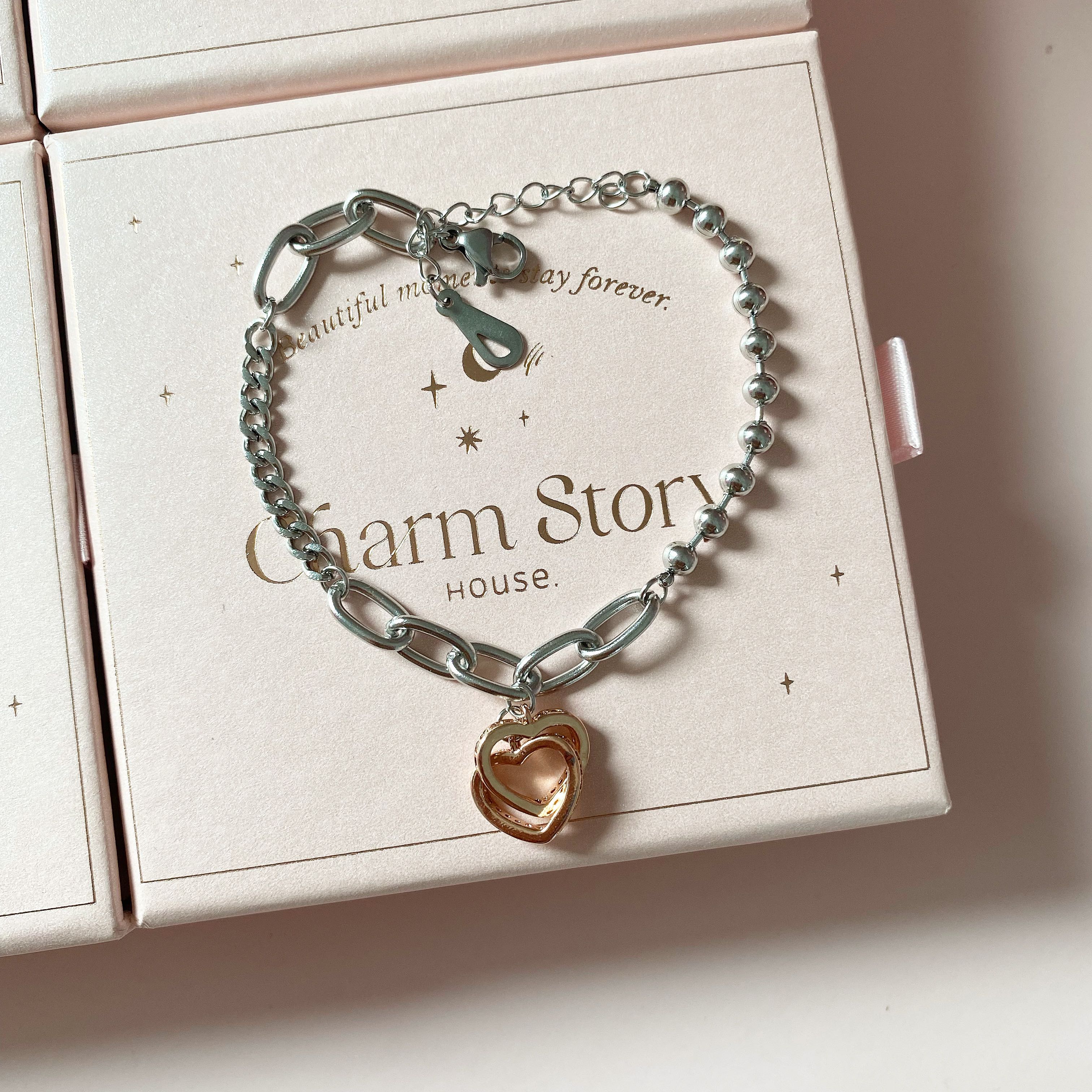  Infinity lock love rose gold bracelet 