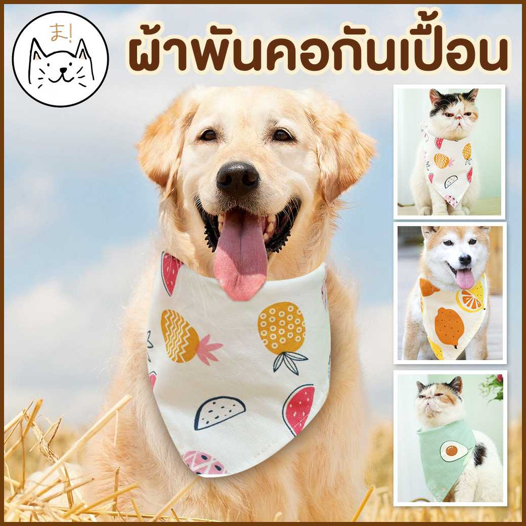 ผ้ากันเปื้อนแมว ผ้าพันคอกันเปื้อน