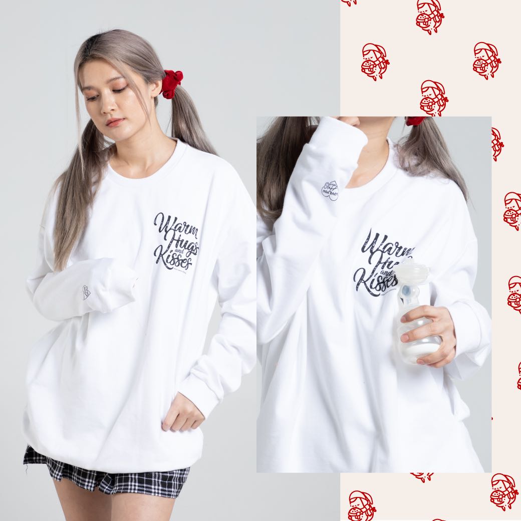 MAMA Oversized Nursing Sweatshirt | White