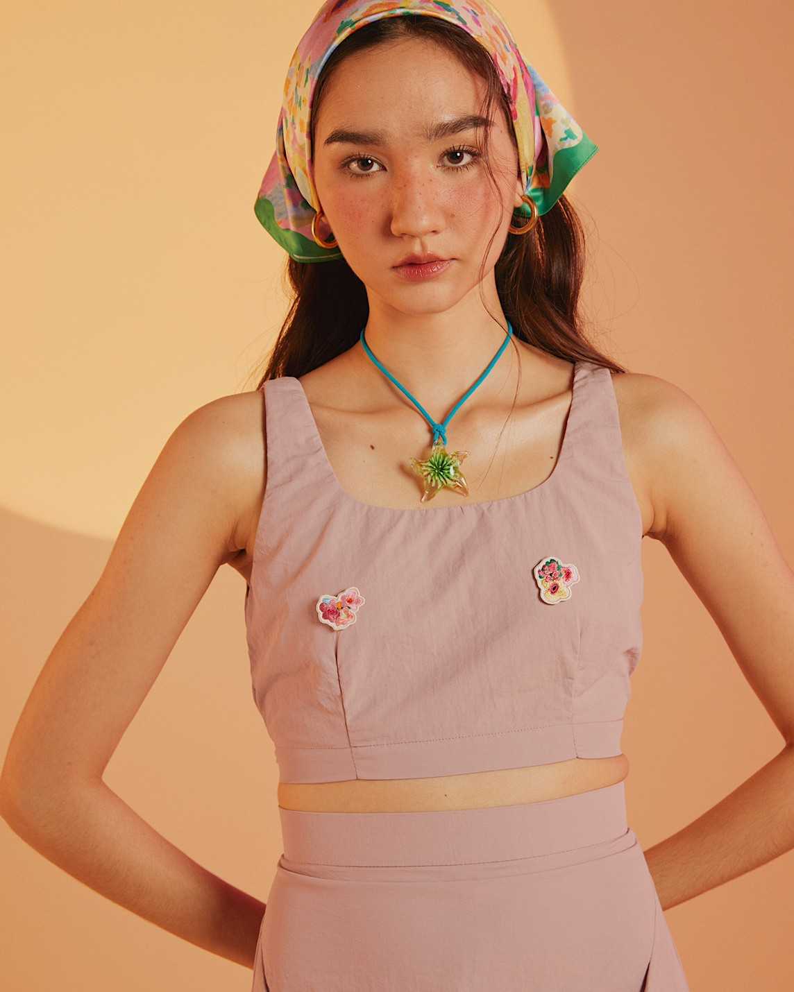Pink Nylon Tank (ขนาดปกติสินค้าพร้อมส่ง)