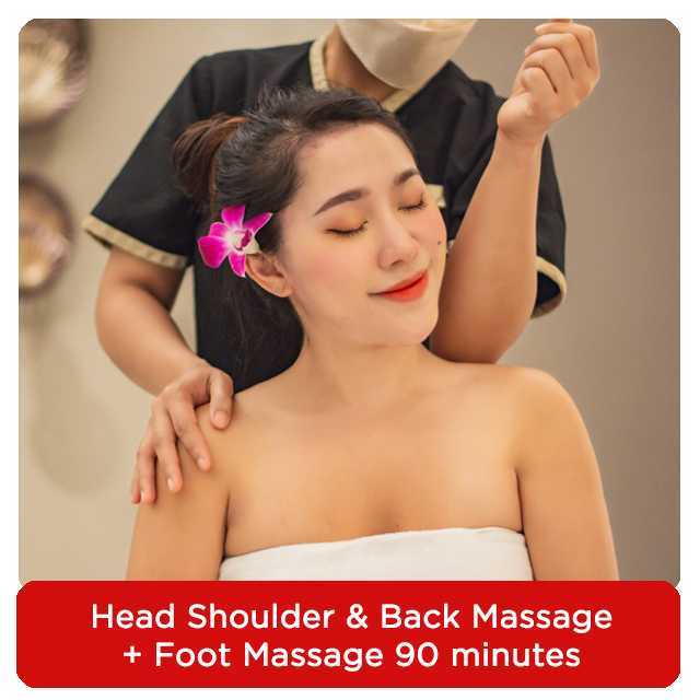 [𝟭 𝗽𝗲𝗿𝘀𝗼𝗻] Head Shoulder&Back massage 60 mins + Foot massage 30 mins