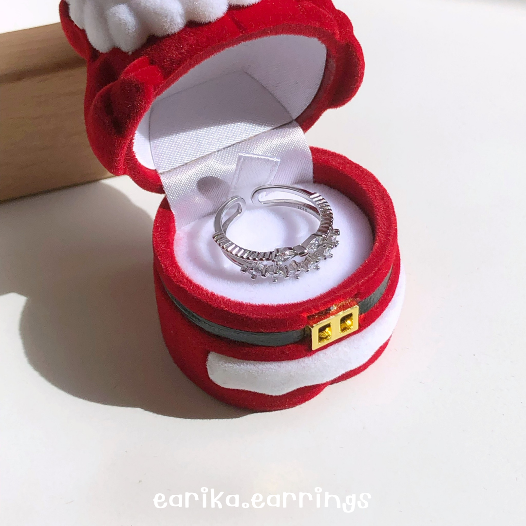 earika.earrings - double layer ribbon ring แหวนสองเลเยอร์จี้โบว์เงินแท้ ฟรีไซส์ปรับขนาดได้