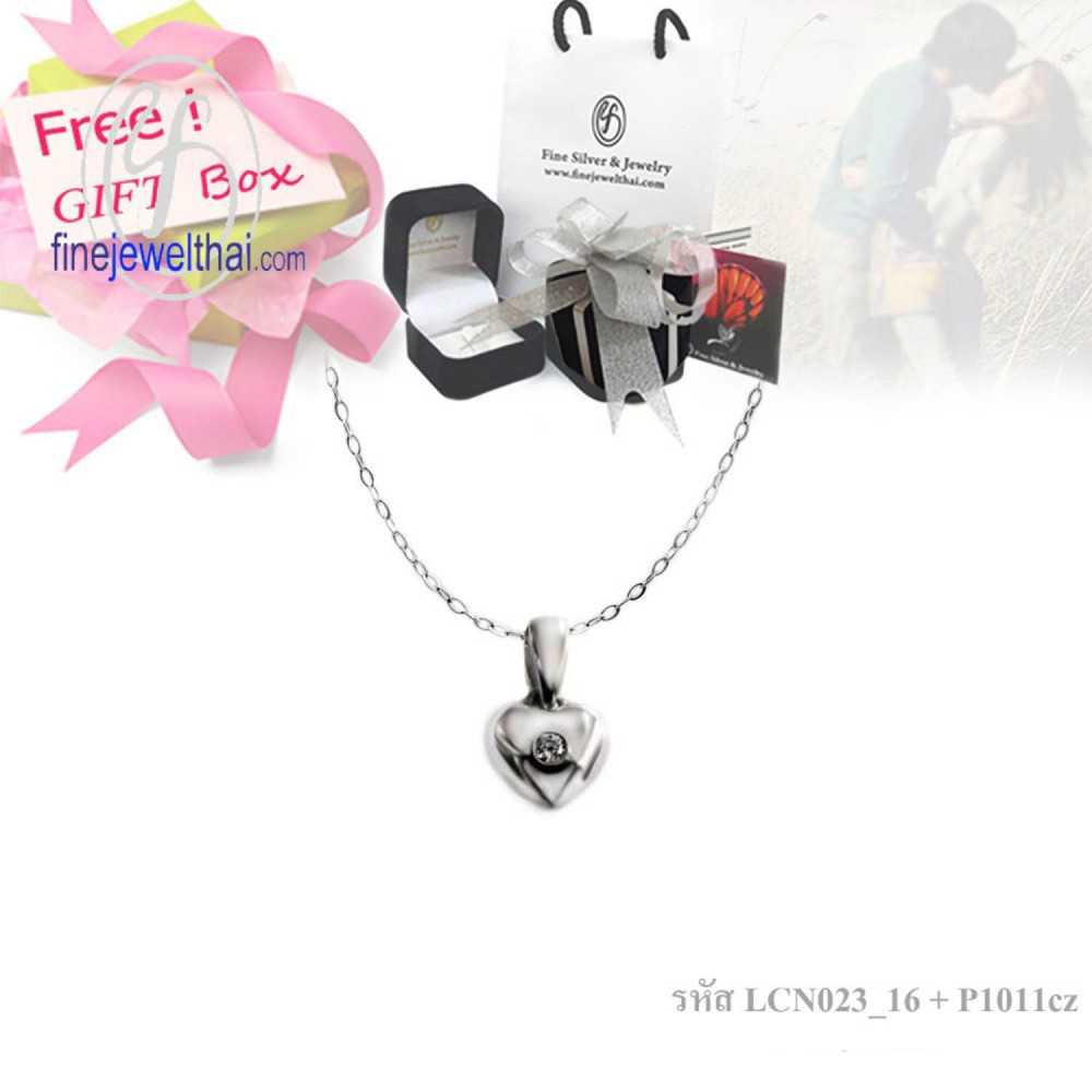 จี้เพชรCZ-จี้หัวใจ-จี้เงินแท้-Finejewelthai-Gift_set126