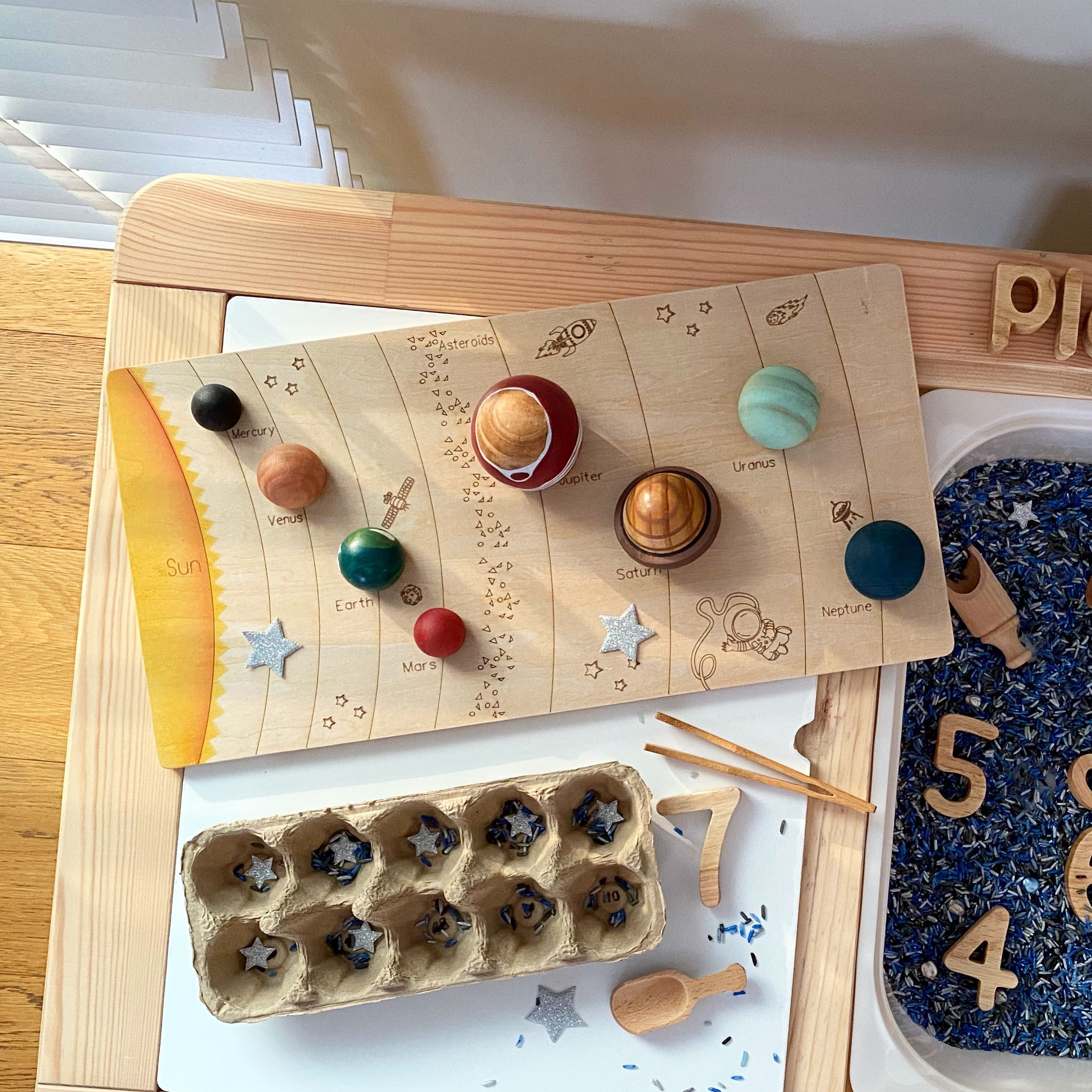 The Solar System Wooden Board