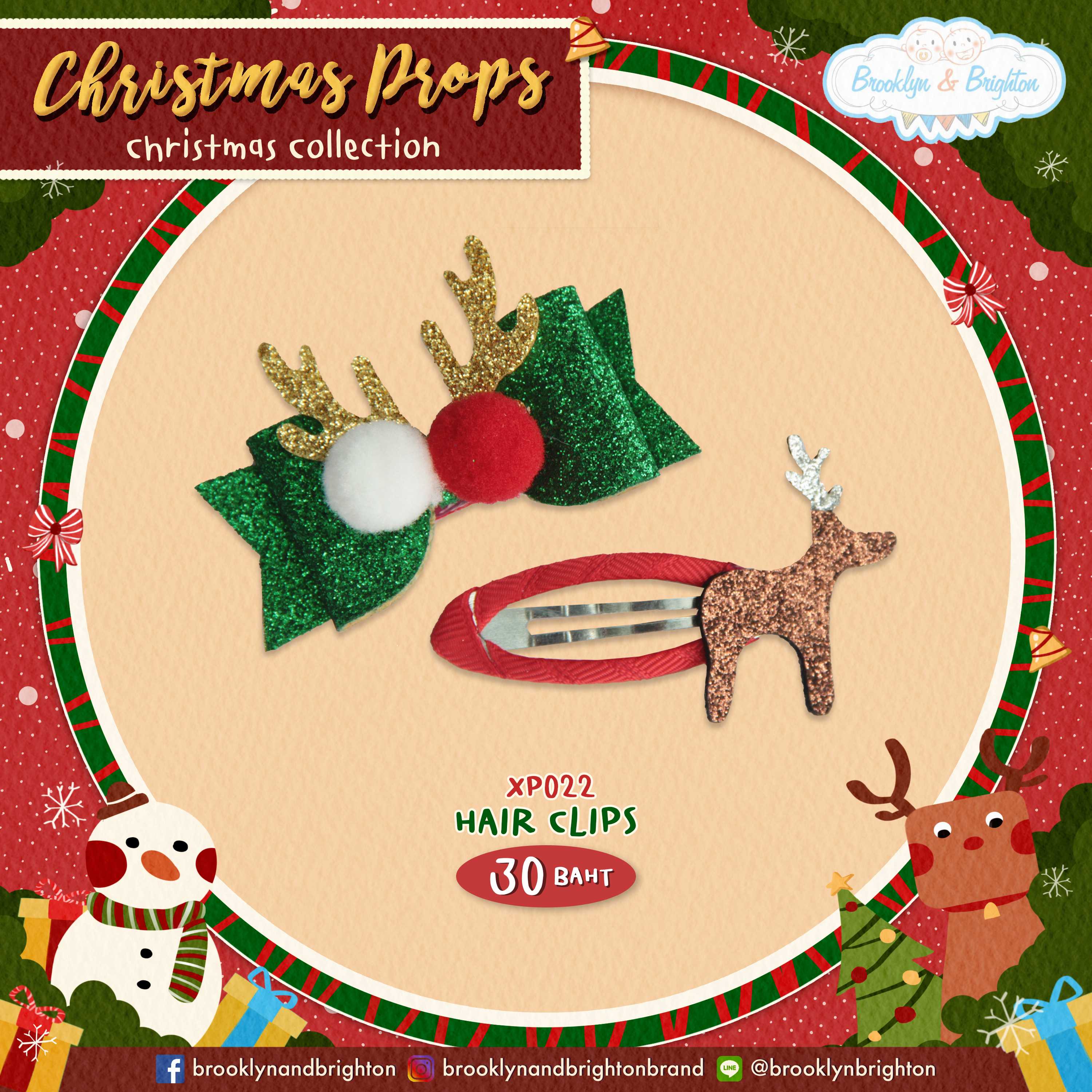 Christmas Props - Hair Clips กิ๊บติดผม พร็อพคริสต์มาส - XP022