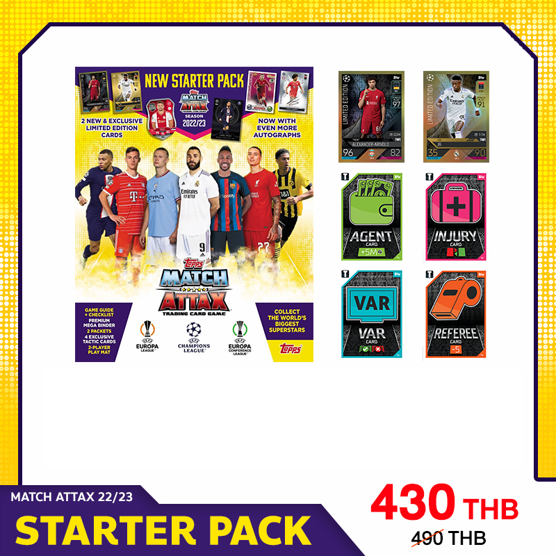 Match Attax Starter Pack 22/23 - การ์ดฟุตบอลแมตช์แอทแทค แฟ้มการ์ดสำหรับเริ่มสะสม