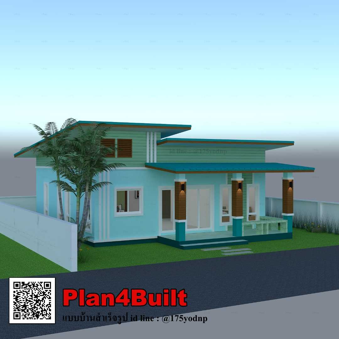 แบบบ้านโมเดิร์นชั้นเดียว 3ห้องนอน2ห้องน้ำ