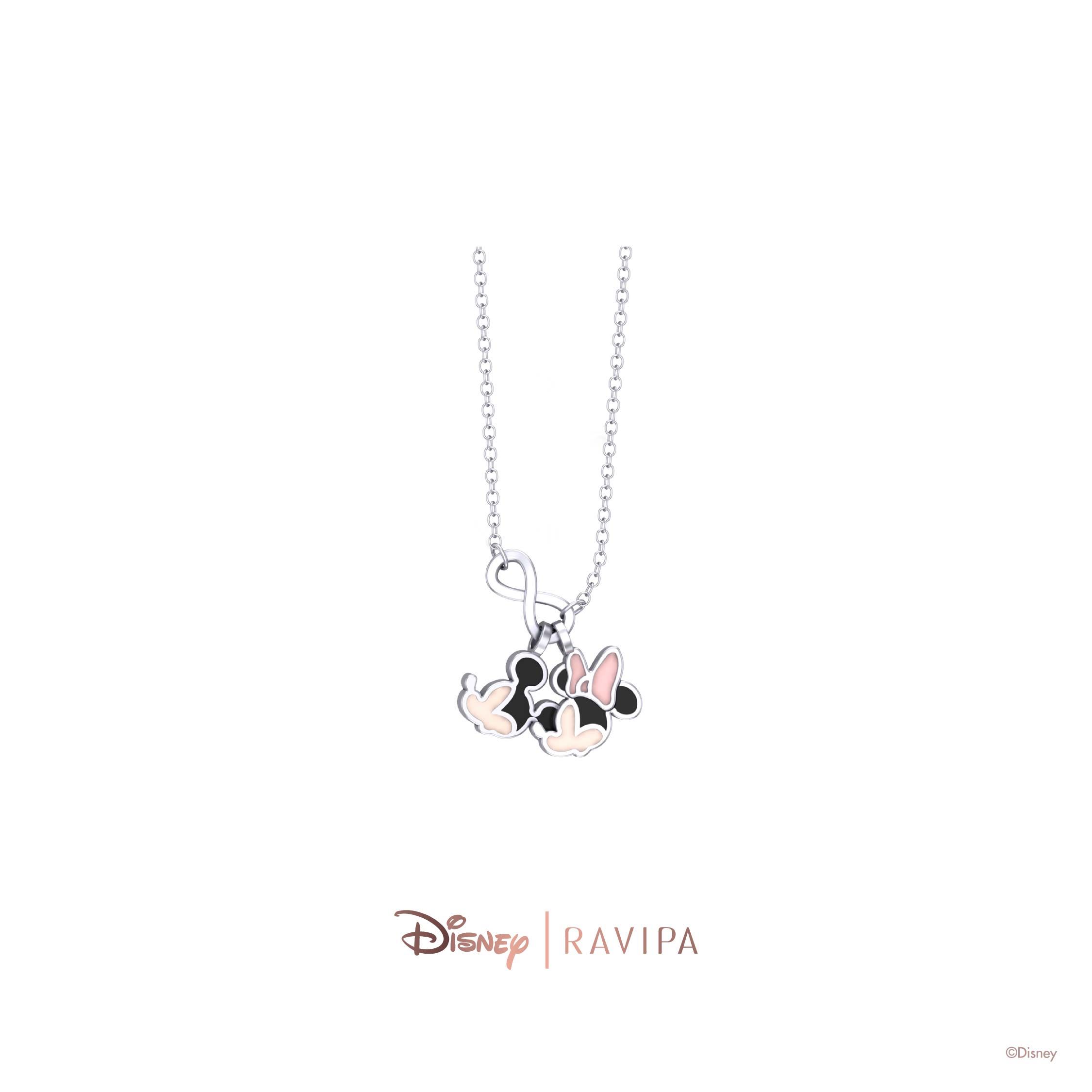 Silver Mickey&Minnie Infinity Necklace