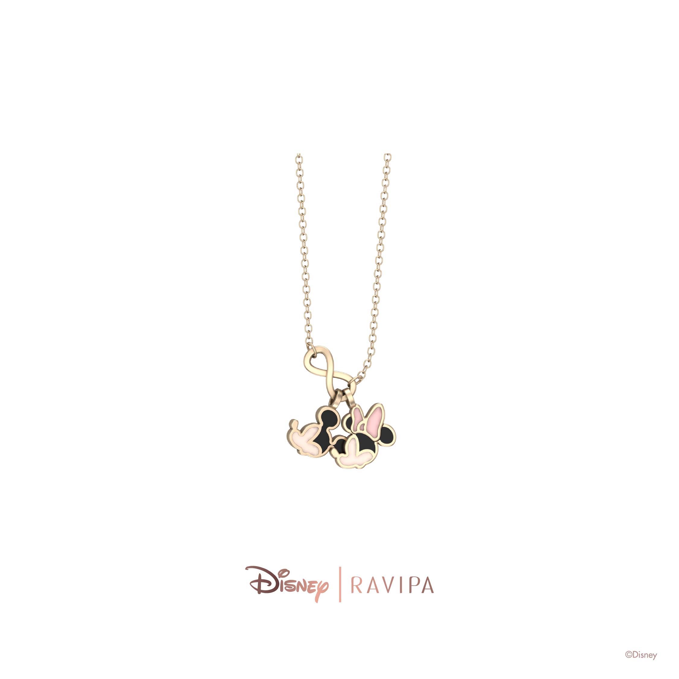 Gold Mickey&Minnie Infinity Necklace