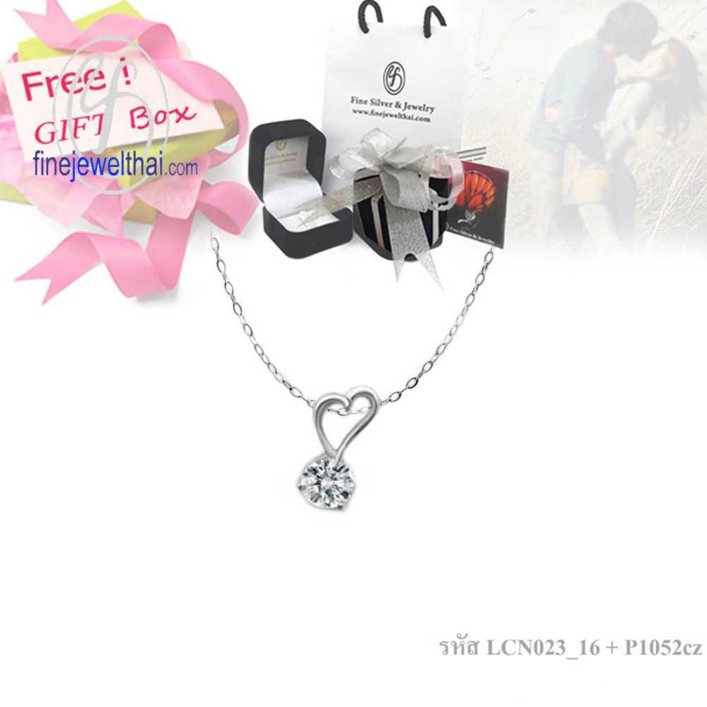 จี้เพชรCZ-จี้เงินแท้-จี้หัวใจ-Finejewelthai-Gift_set117