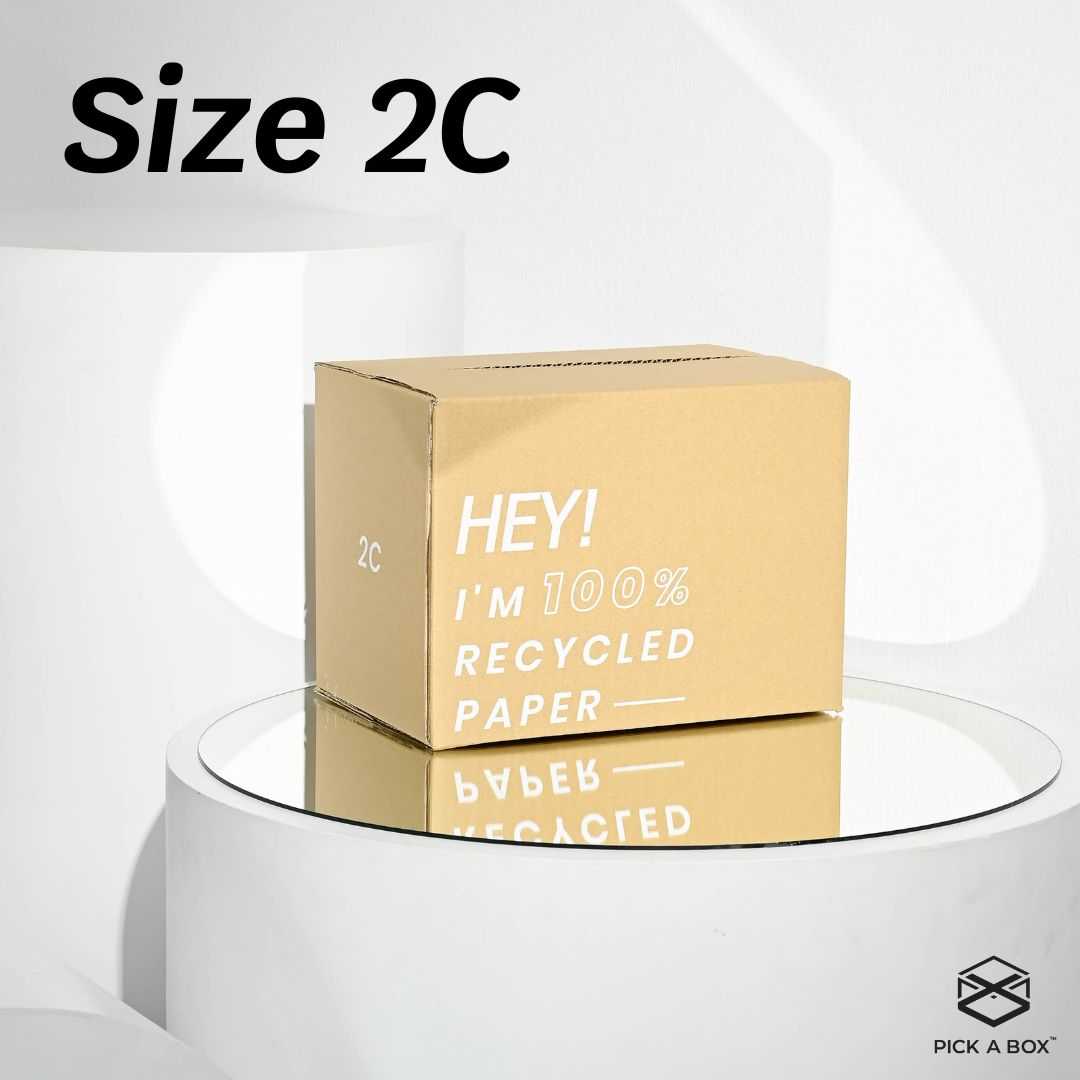 กล่อง ECO BOX (Size 2C) - 20 ใบ : กล่องพัสดุรักษ์โลกผลิตจากเยื่อไม้รีไซเคิล PICK A BOX