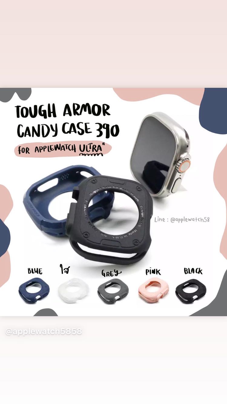 เคสนิ่ม แต่แกร่ง ขอบสูงกว่าจอ Tough armor candy case for apple watch ULTRA ปรับลุคให้ดูสปอต ทนทาน 