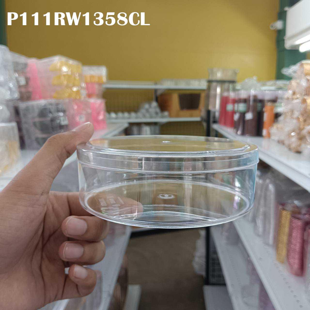 P111RW1358CL กล่องแข็งกลมสีใส No.1358  ปริมาตร : 400ml   ปลีก 1 ใบ