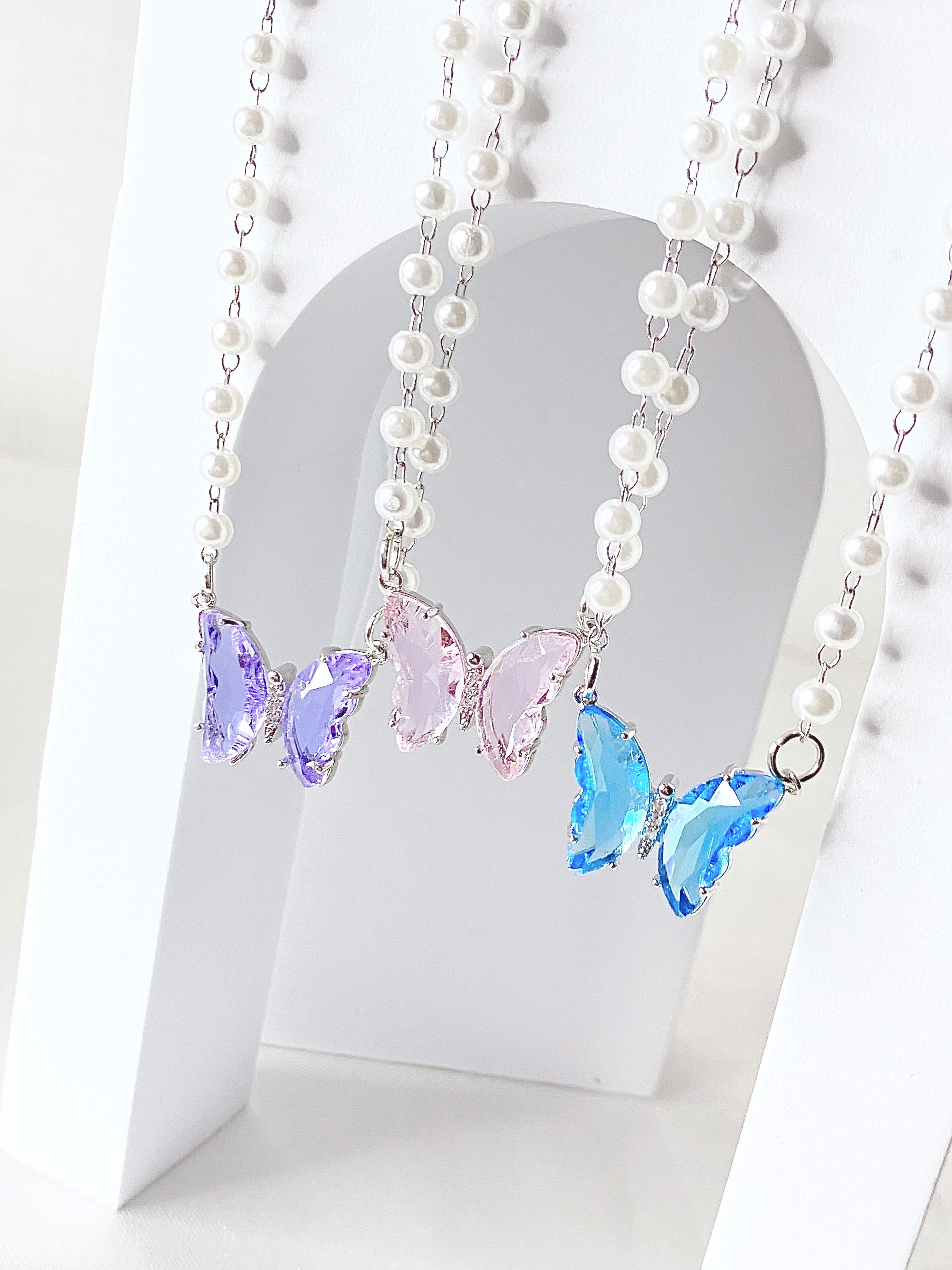 สร้อยคอ รุ่น Pearl Butterfly Crystal