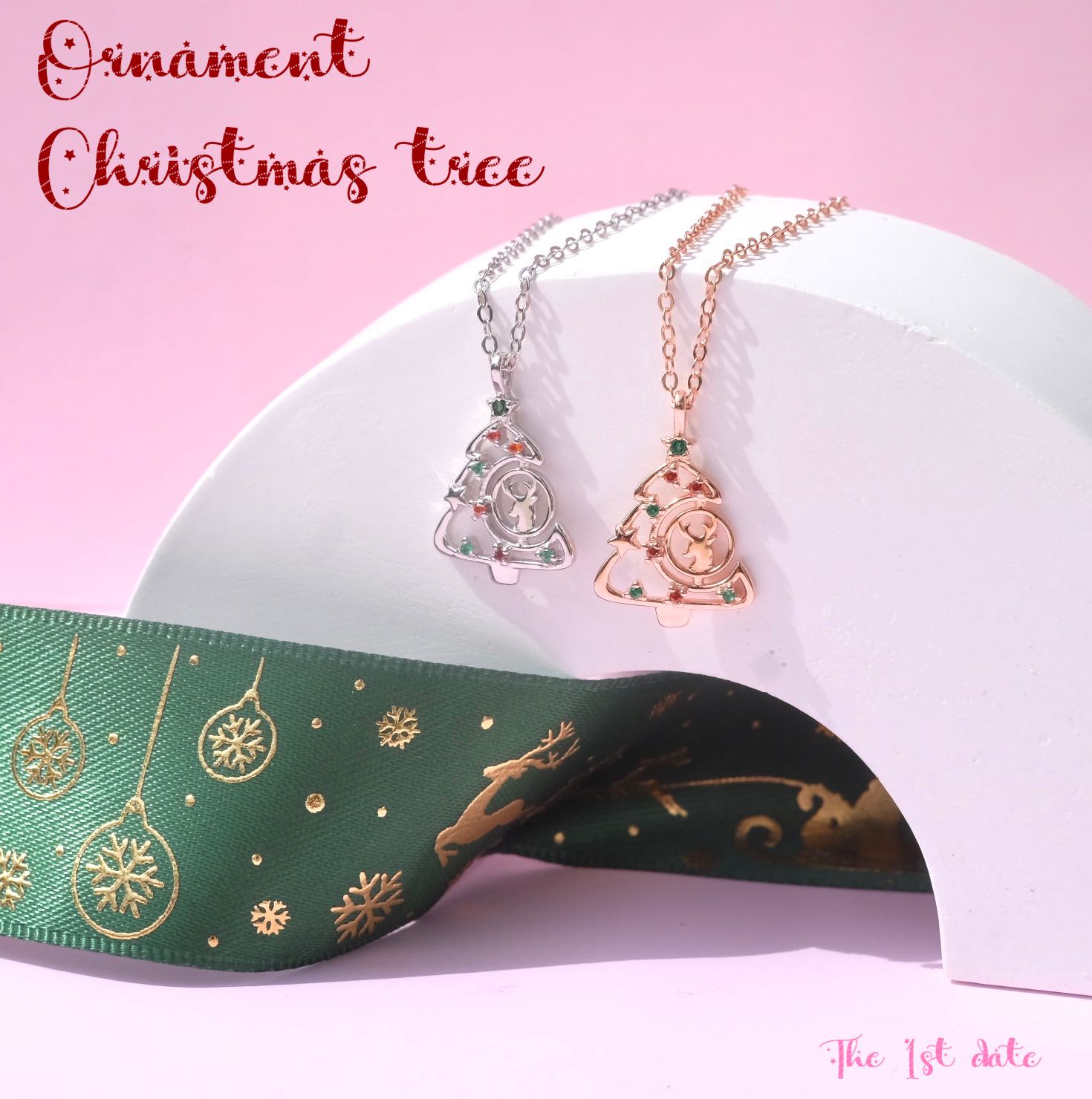 สร้อยคอรุ่นOrnament Christmas tree-ส่งฟรี(เงินแท้92.5%)