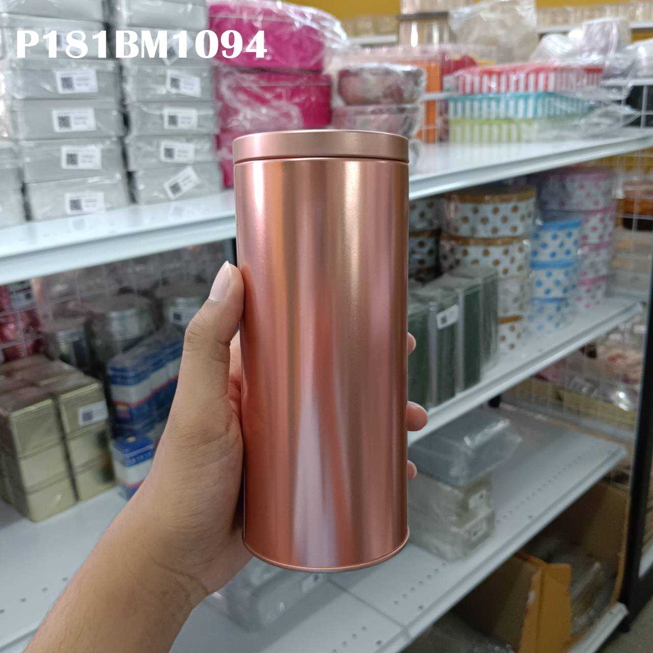 P181BM1094 กระป๋องชากลม สีนาถ(ลัง12ใบ)