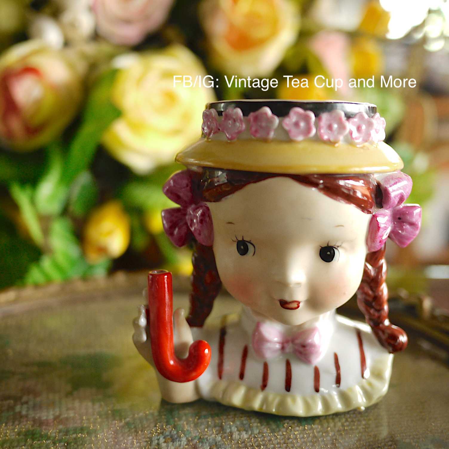 Vintage Japanese Lady Head Vase NAPCO