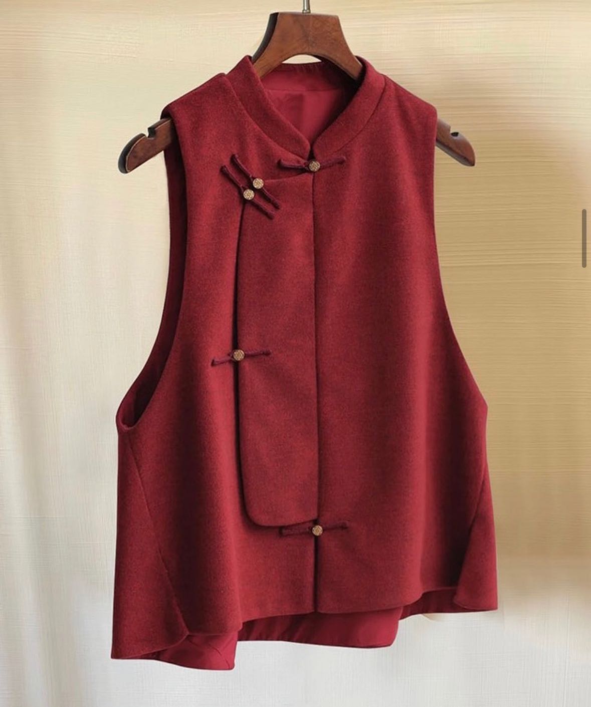 Chinese style red Tang vest (red/grey color)