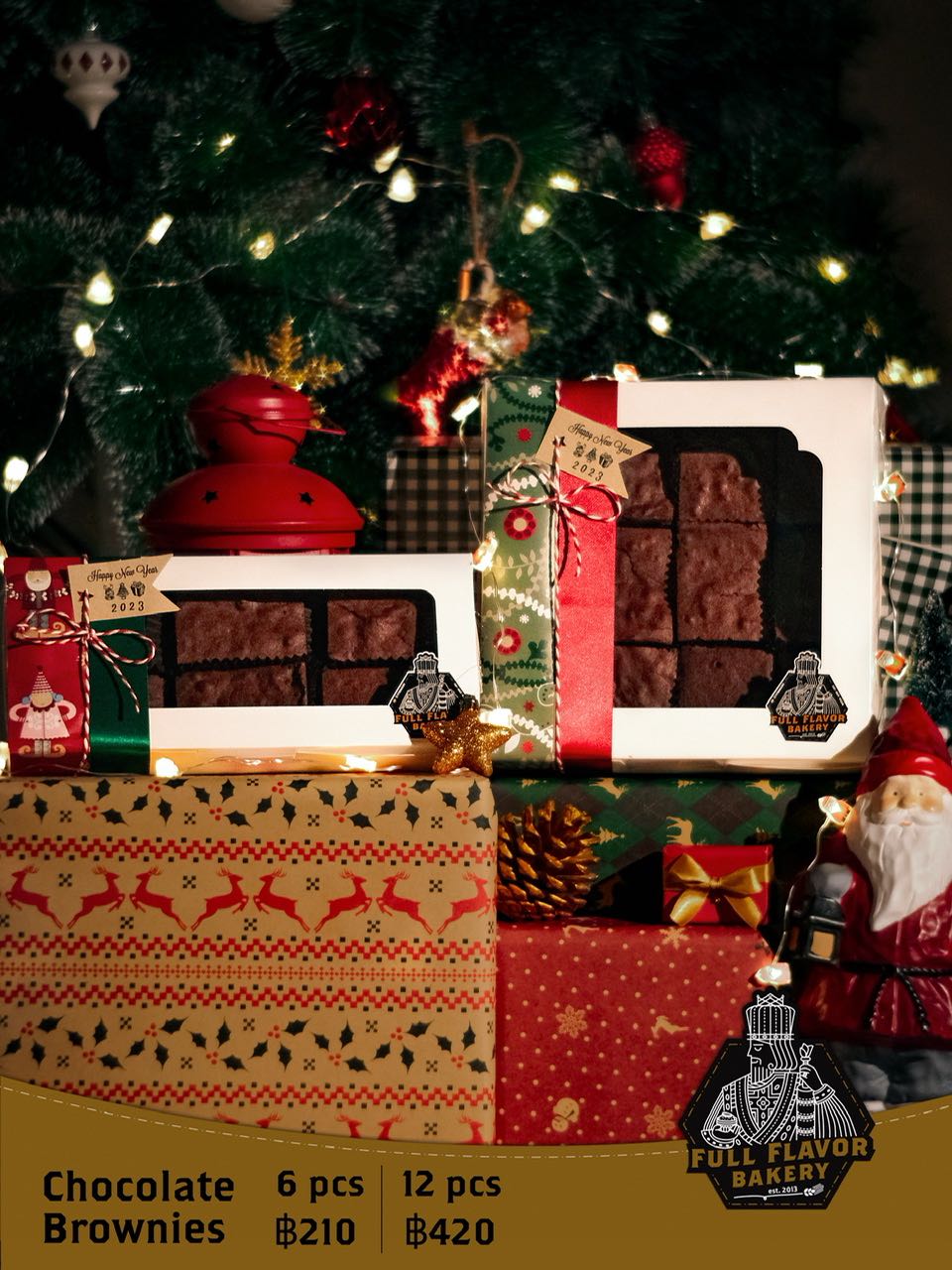 Chocolate Brownies in Paper Box