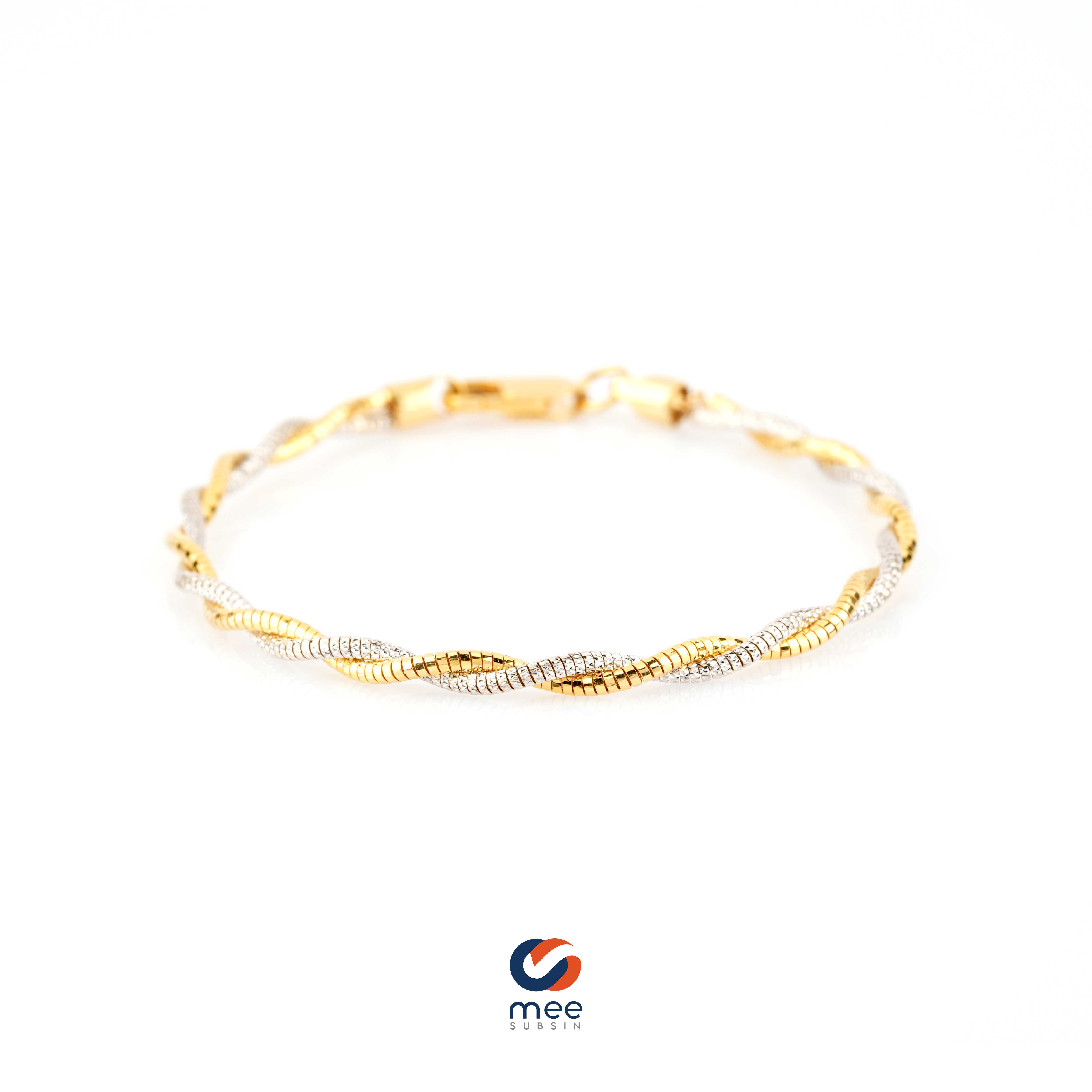 สร้อยข้อมืออิตาลี 18k เกลียวเชือก ตัดลาย 2 กษัตริย์ วิ้งมากๆ ค่ะ [BL220011]