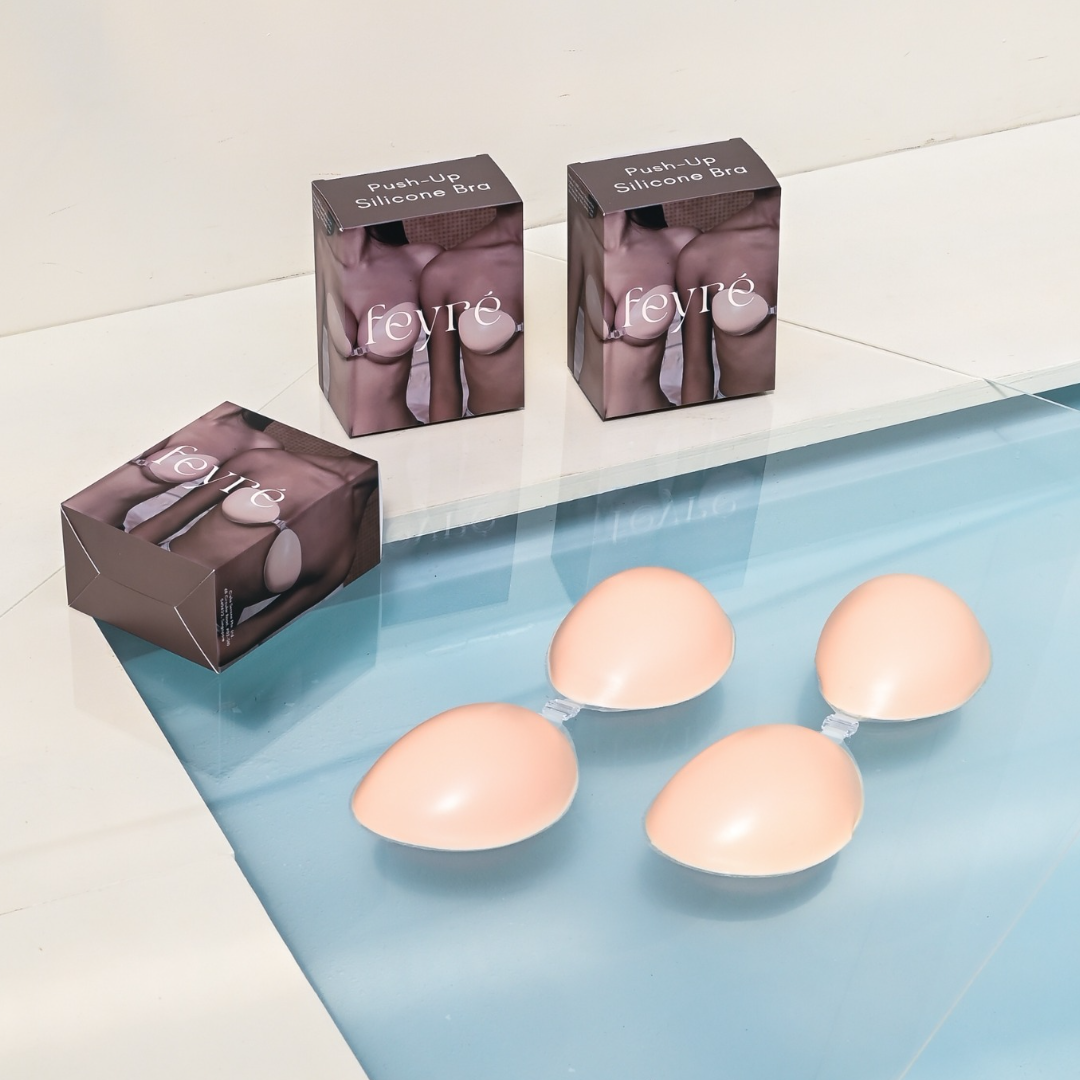 Feyré - บราซิลิโคน ช่วยดันทรงอก ฟองน้ำหนา 3 ซม. ซิลิโคนแบบใหม่ น้ำหนักเบา ใช้ซ้ำได้ 8-12 ครั้ง