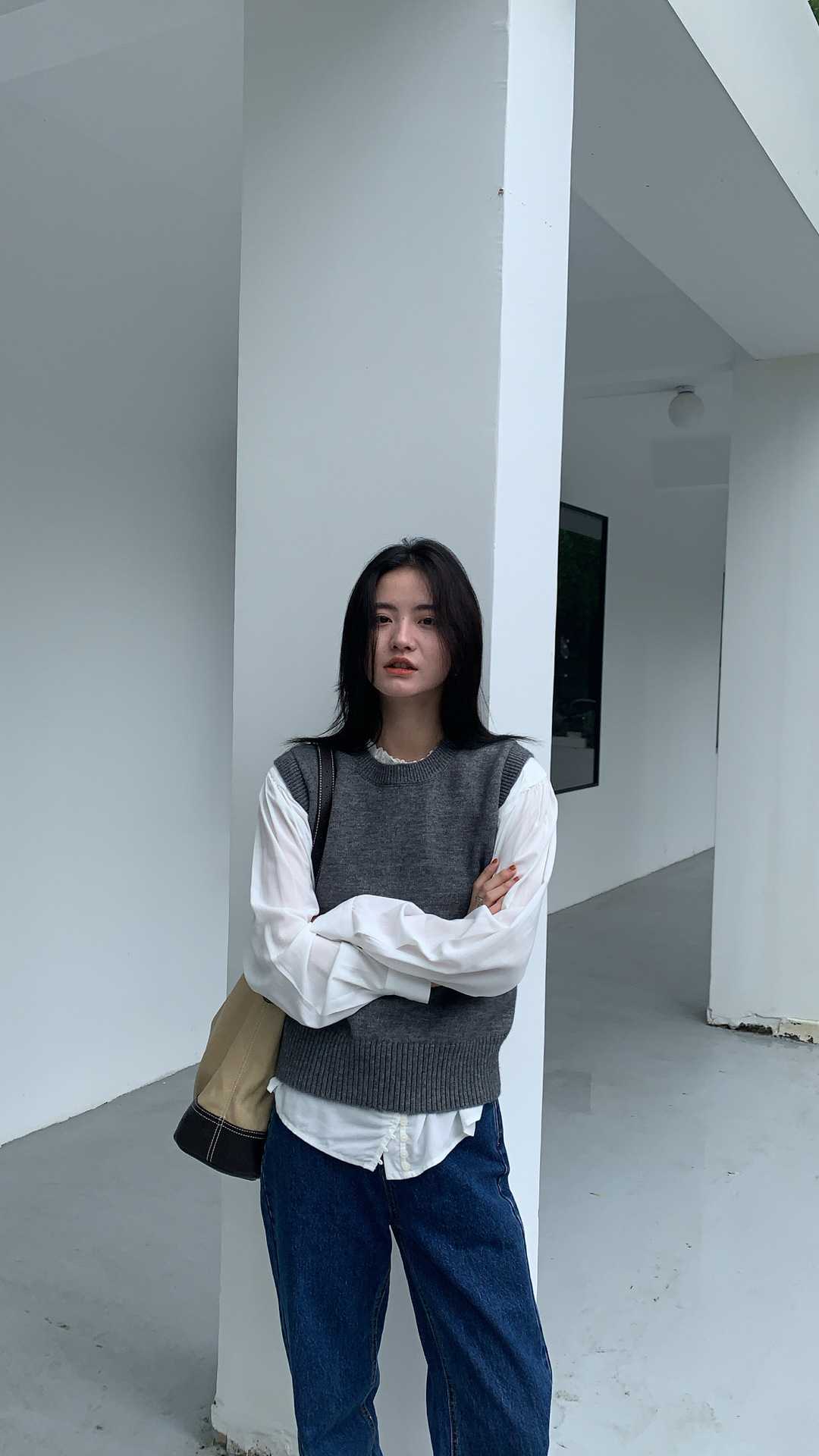 เสื้อกั๊ก ไหมพรม พร้อมส่ง รหัสST331