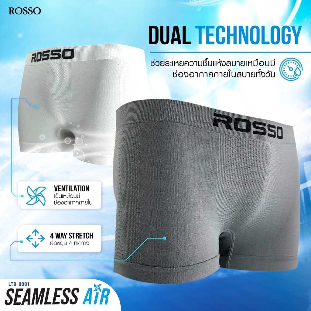 ROSSO กางเกงในชาย SEAMLESS AIR ทรง TRUNK กางเกงในไร้ตะเข็บ รุ่น LT0-0014(1ตัว)