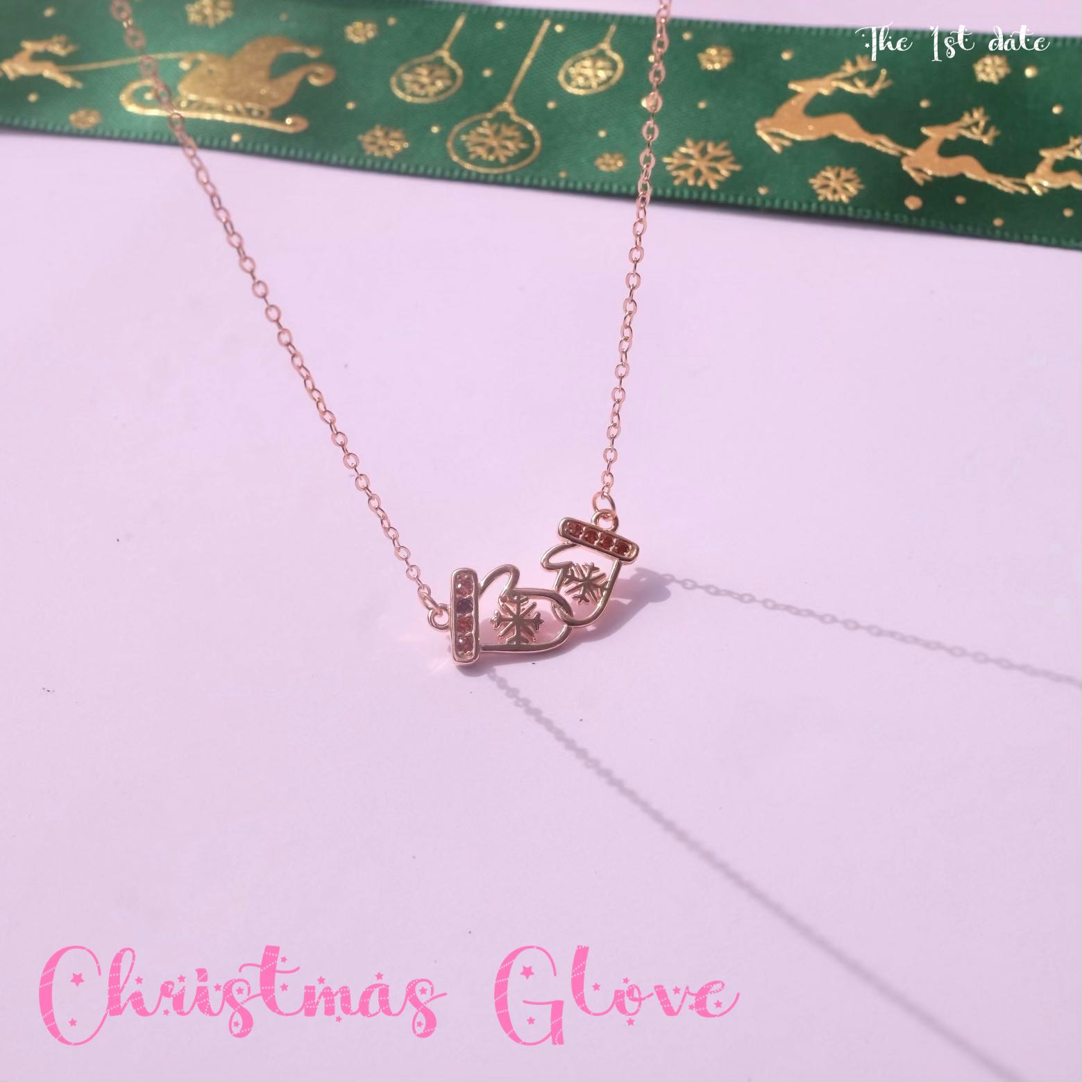 สร้อยคอรุ่น Christmas gloves-ส่งฟรี(เงินแท้92.5%)