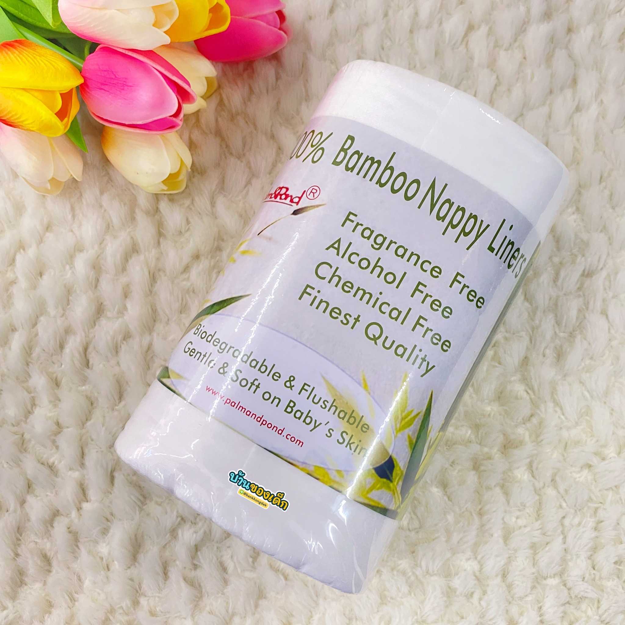 Palm&Pond ผ้าใยไผ่ กรองอุจจาระเด็ก 100 แผ่น