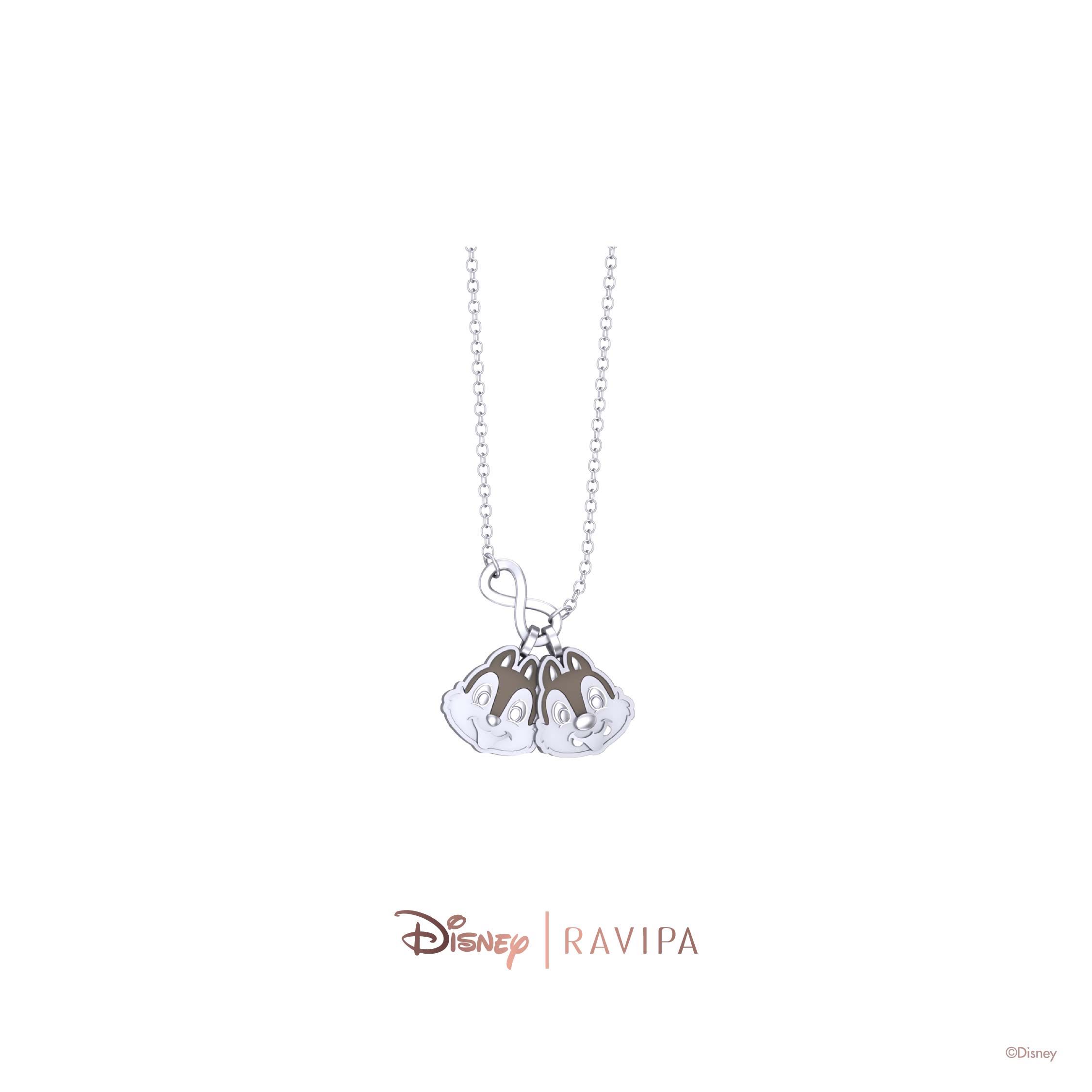 Silver Chip&Dale Infinity Necklace