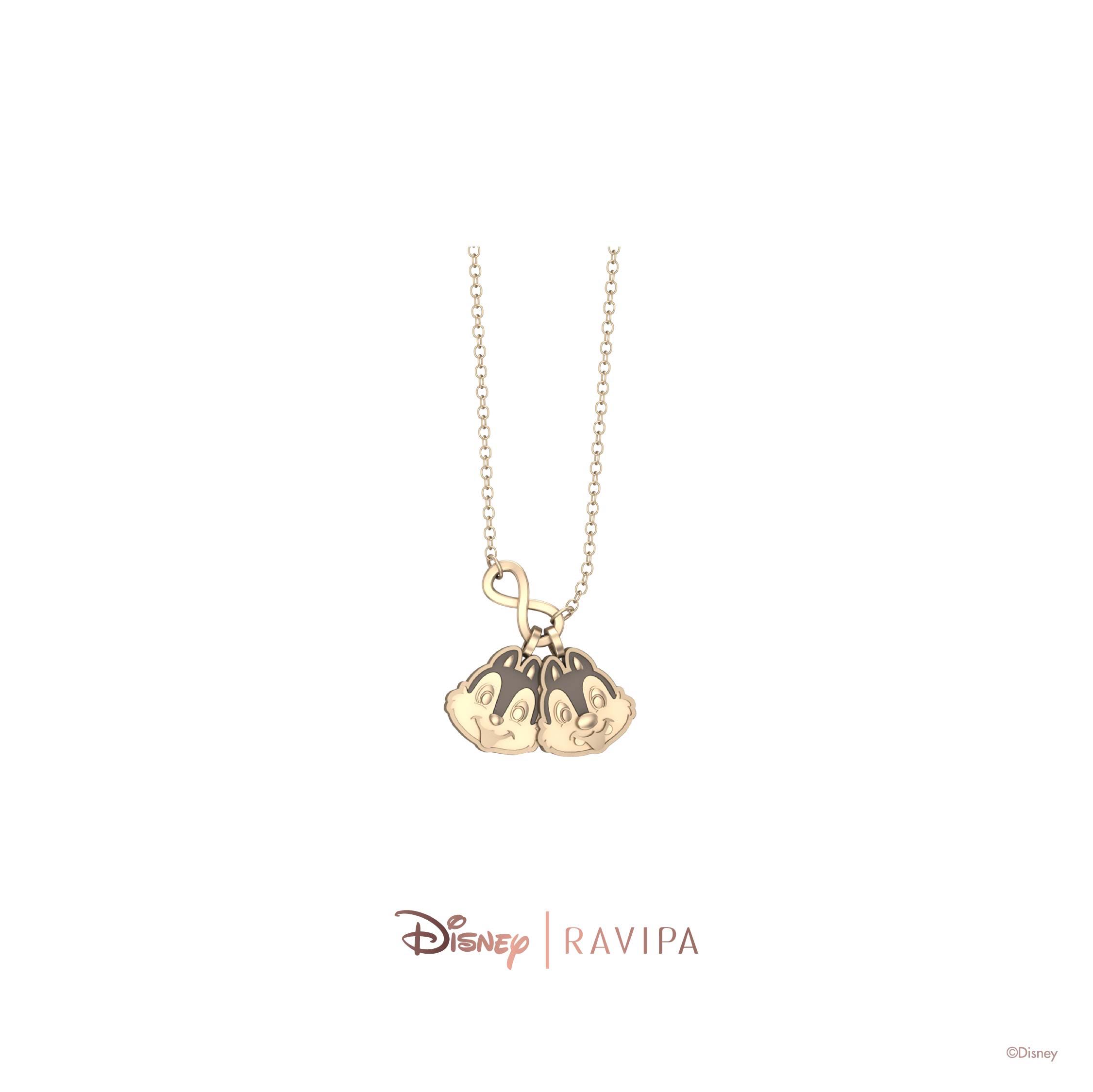 Gold Chip&Dale Infinity Necklace