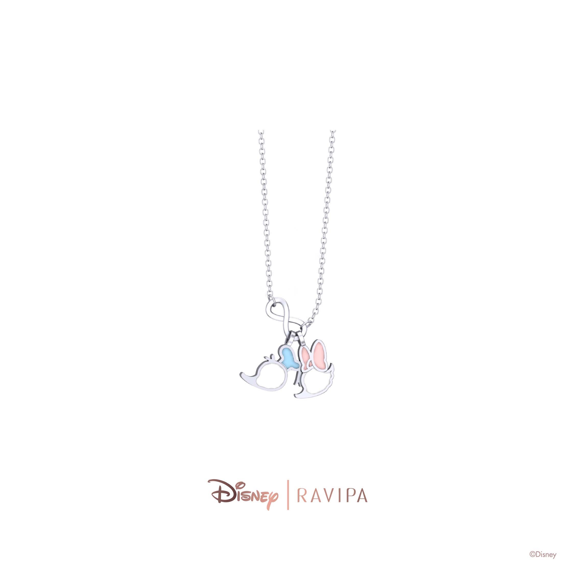Silver Donald&Daisy Infinity Necklace