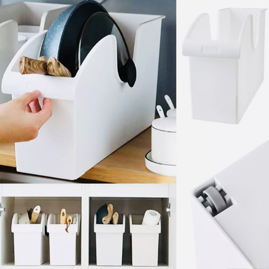  𝙾𝚛𝚐𝚊𝚗𝚒𝚣𝚒𝚗𝚐 𝙳𝚛𝚊𝚠𝚎𝚛 𝘄𝗶𝘁𝗵 𝘄𝗵𝗲𝗲𝗹𝘀 for pan and pot กล่องลิ้นชักสำหรับกะทะ
