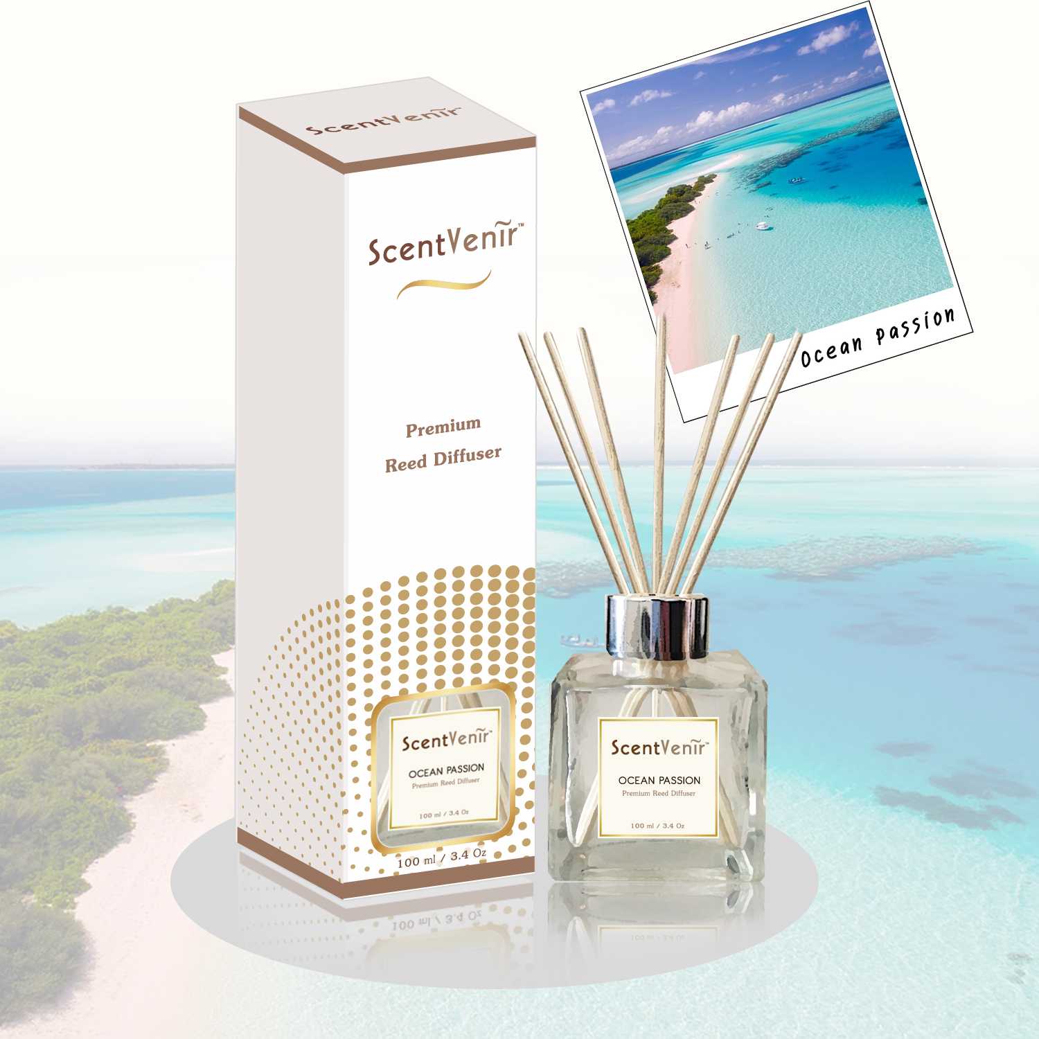 น้ำหอมปรับอากาศ  ก้านหวายกระจายกลิ่น Ocean Passion กลิ่นโอเชี่ยน แพชชั่น สูตรพรีเมี่ยม  100 ml.