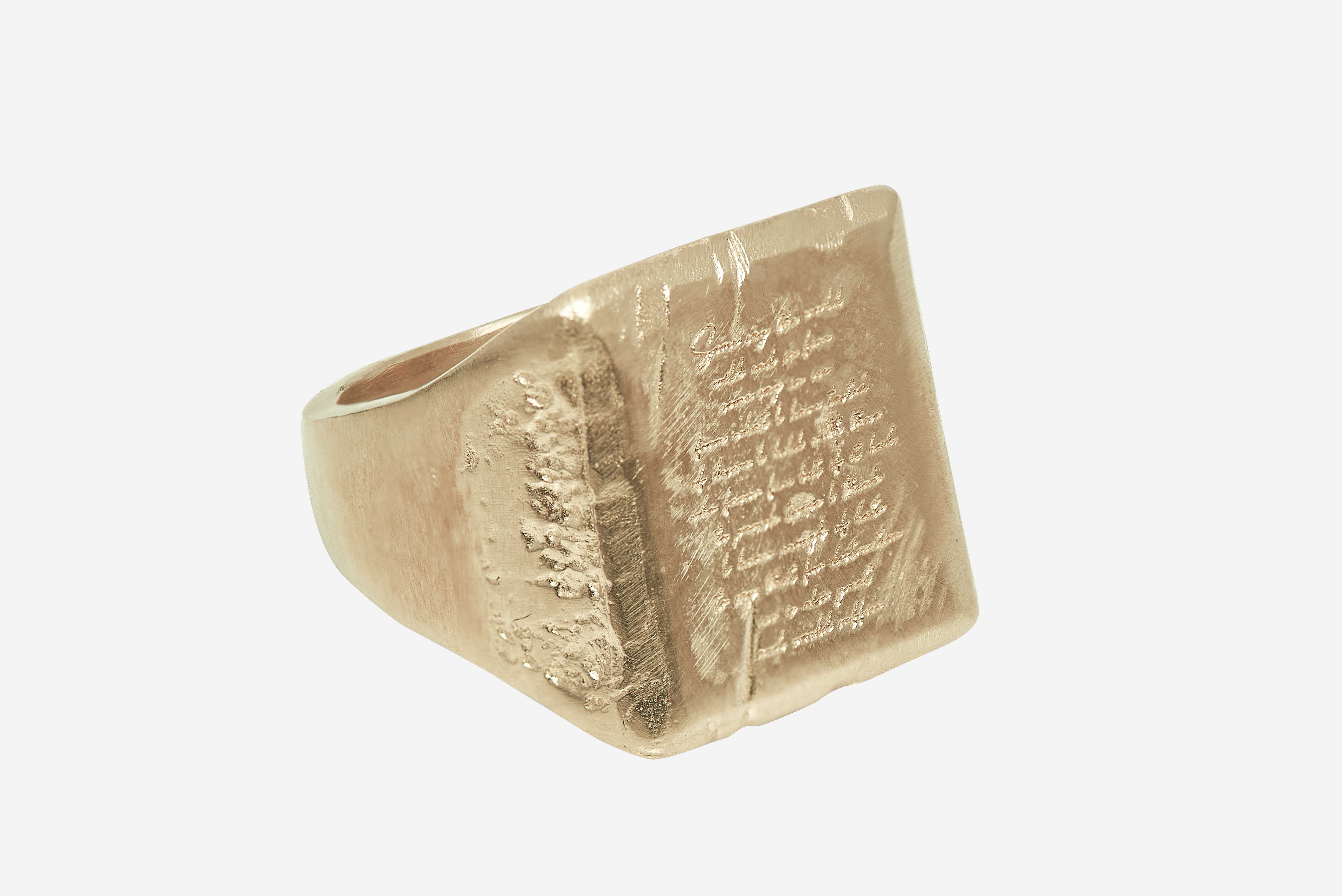'Poetry'  9K GOLD SIGNET RING