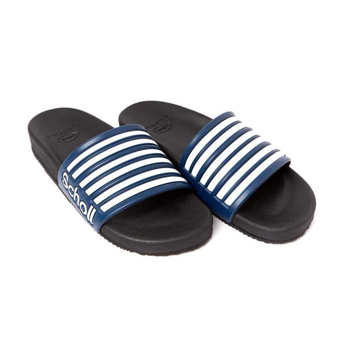 SCHOLL Breton Bioprint Sandals -Navy/White [U] NEA รองเท้าแตะ ได้ทั้งชายและหญิง สกอล์ แท้